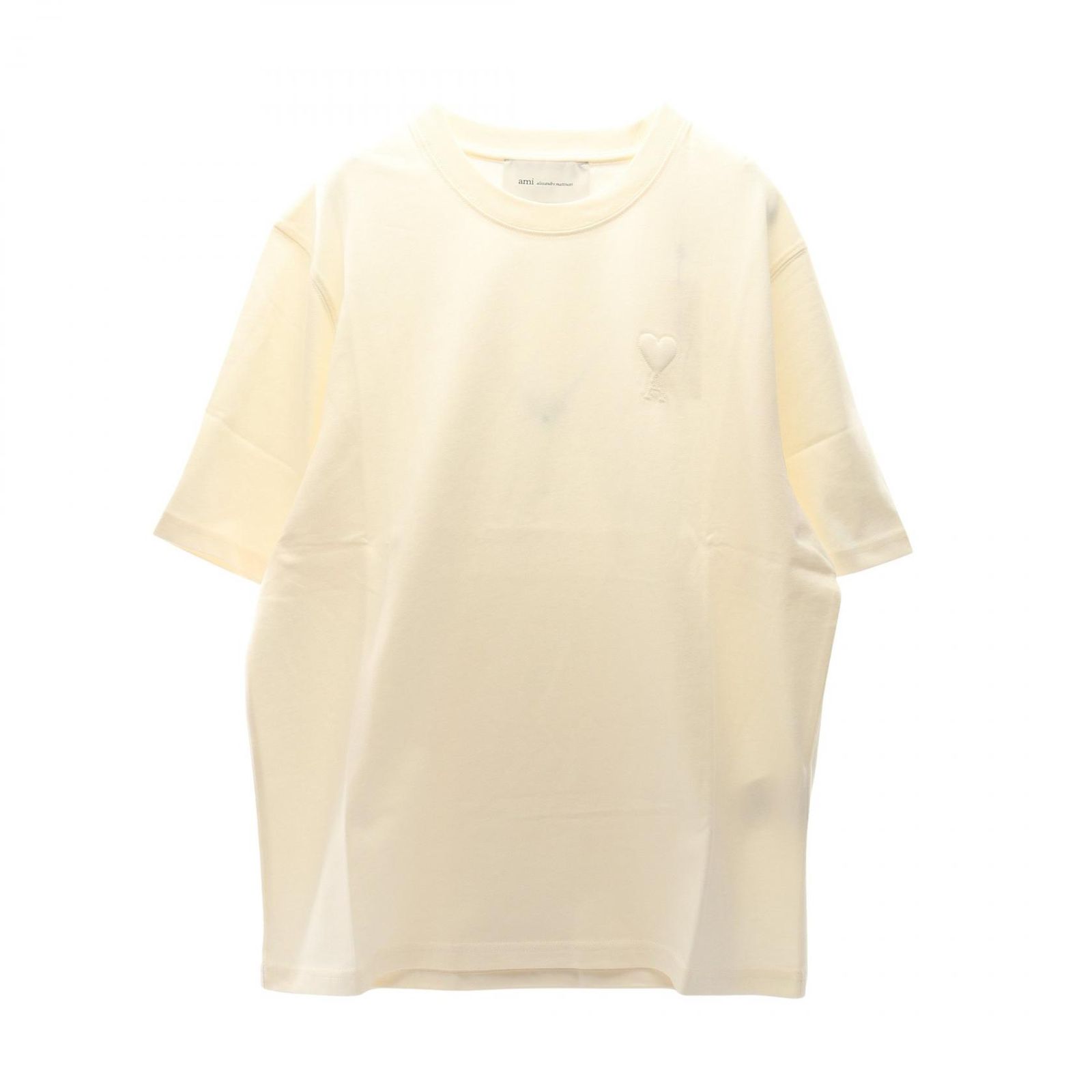 アミ AMI 半袖Tシャツ ロゴ UTS357.726136L ホワイト コットン Tシャツ ユニセックス 新品