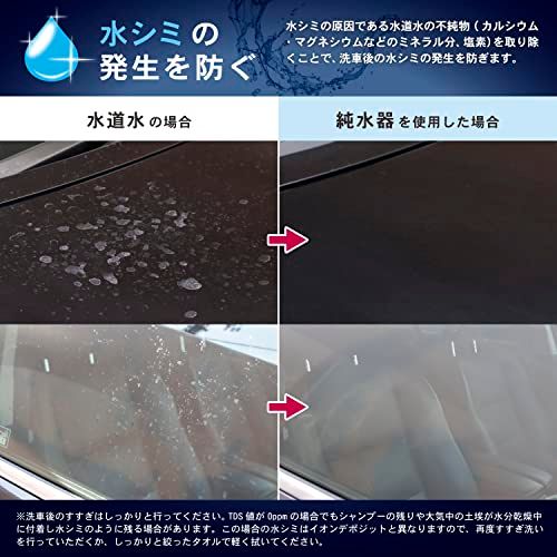グリーンライフ(GREEN LIFE) 純水器 Purenish(ピュアニッシュ) 洗車後の拭き上げ不要 水シミの発生を防ぐ イオン交換樹脂カートリッジ1個付き ワンタッチ接続 洗車 JU-01t