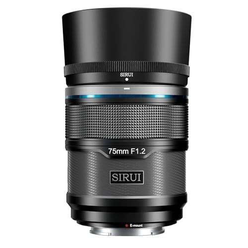 SIRUI Sniper 75mm オートフォーカスレンズ、F1.2 望遠 APS-C カメラレンズ、A5 A6 A7 FX A9 ZV-E シリーズ用 (E マウント、ブラック)t