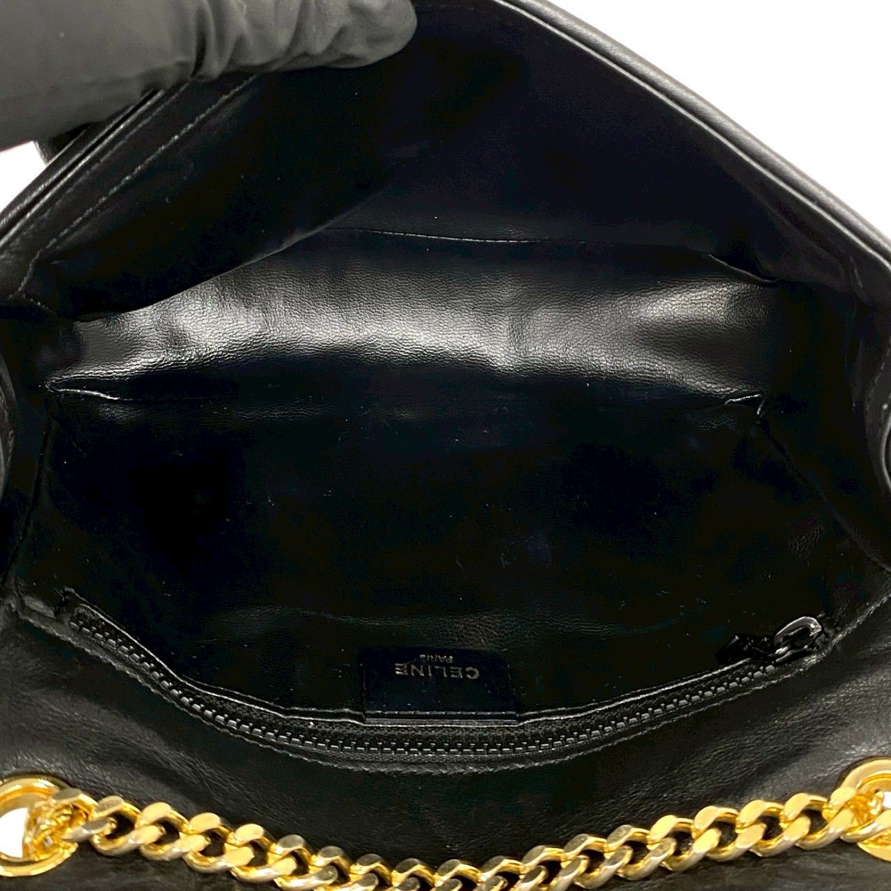 極 美品 袋付き CELINE セリーヌ ヴィンテージ トリオンフ ロゴ 金具