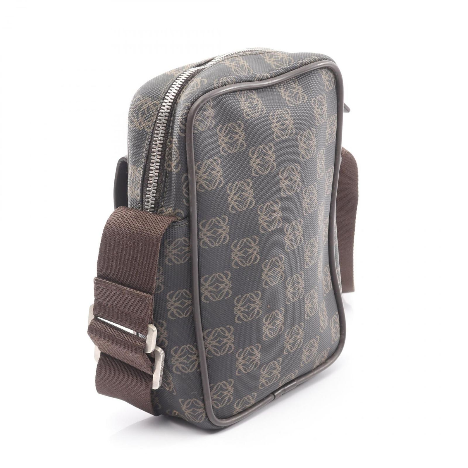 ロエベ LOEWE ショルダーバッグ リピートアナグラム ダークブラウン 