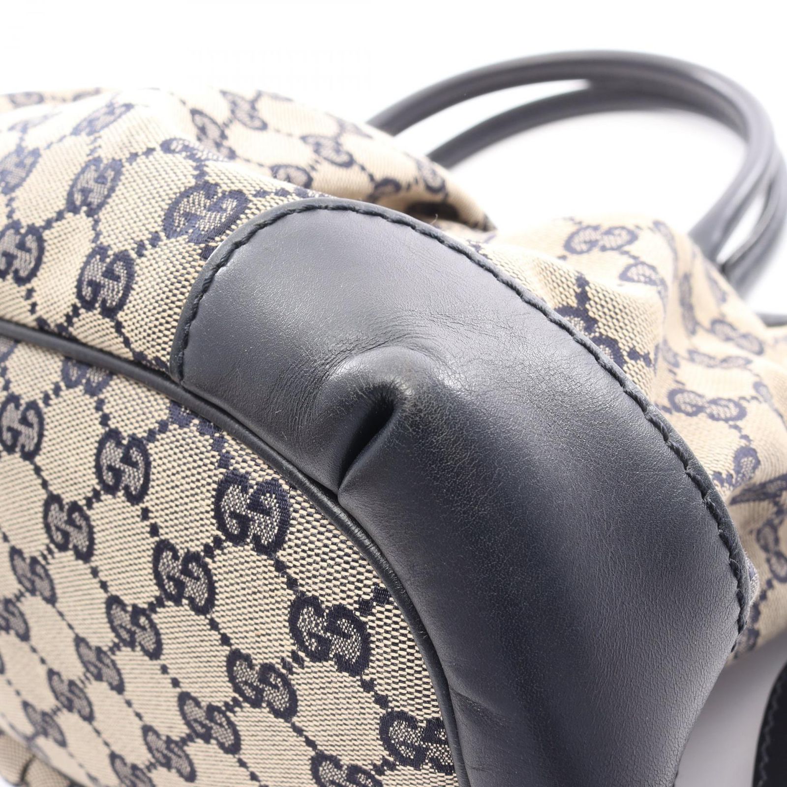 グッチ GUCCI ハンドバッグ スーキー GGキャンバス 2WAY 247902 ベージュ/ネイビー キャンバス レザー スーキー 2wayショルダー レディース Used B
