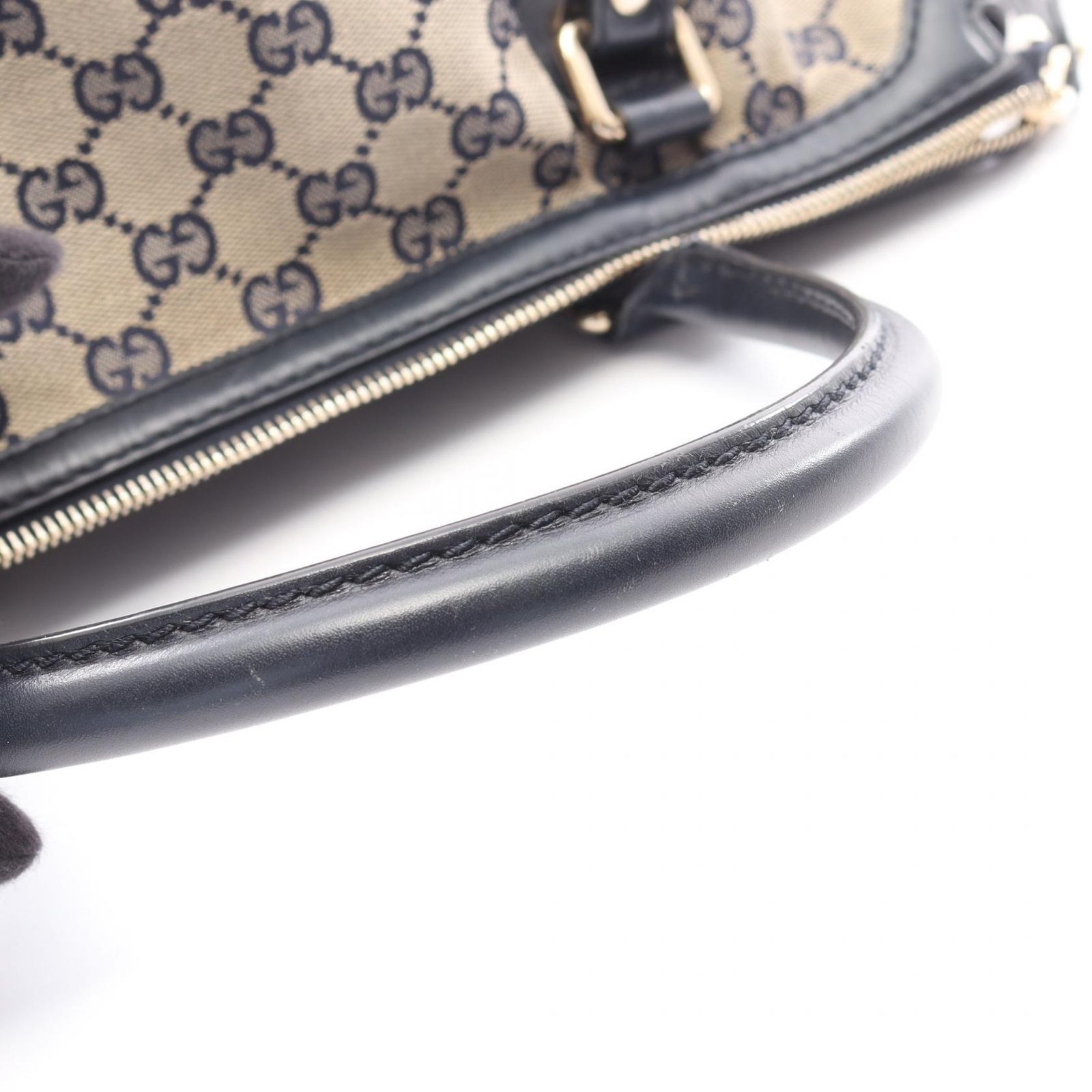 グッチ GUCCI ハンドバッグ スーキー GGキャンバス 2WAY 247902 ベージュ/ネイビー キャンバス レザー スーキー 2wayショルダー レディース Used B
