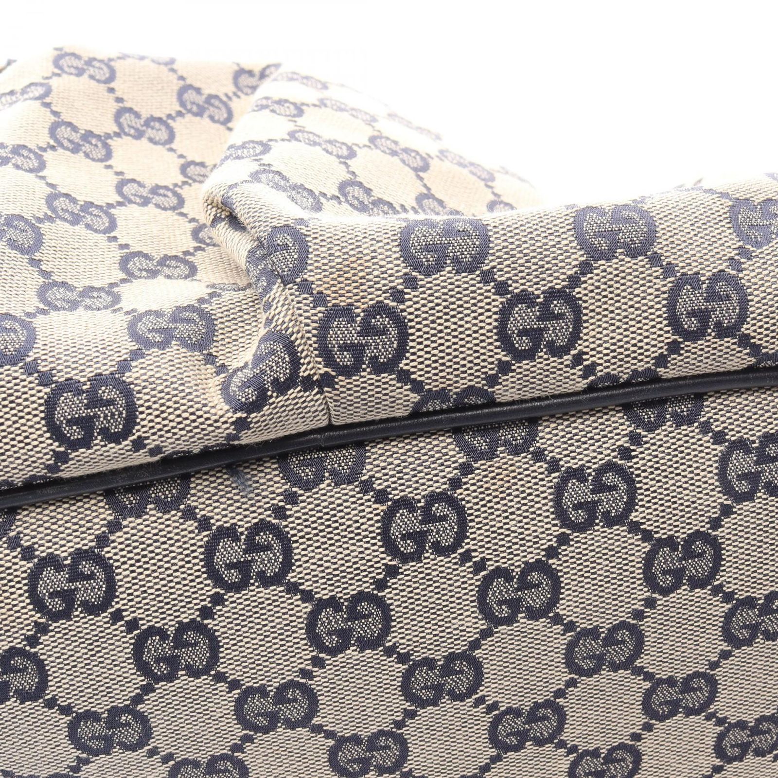 グッチ GUCCI ハンドバッグ スーキー GGキャンバス 2WAY 247902 ベージュ/ネイビー キャンバス レザー スーキー 2wayショルダー レディース Used B
