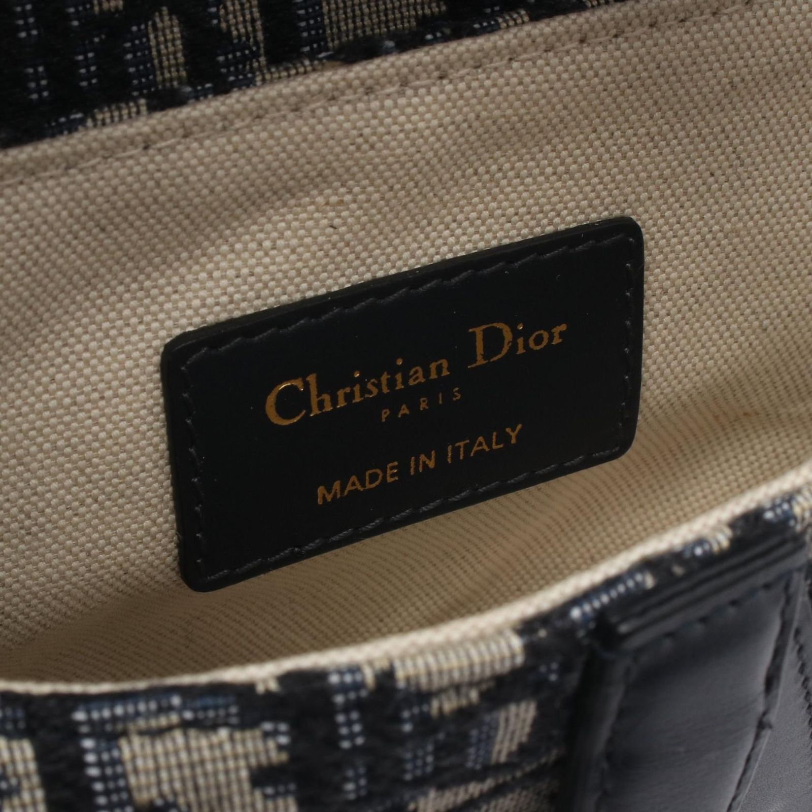 ディオール Dior ハンドバッグ SADDLE サドル ミニ オブリーク 2WAY ネイビー キャンバス レザー オブリーク サドルバッグ ミニ レディース Used A