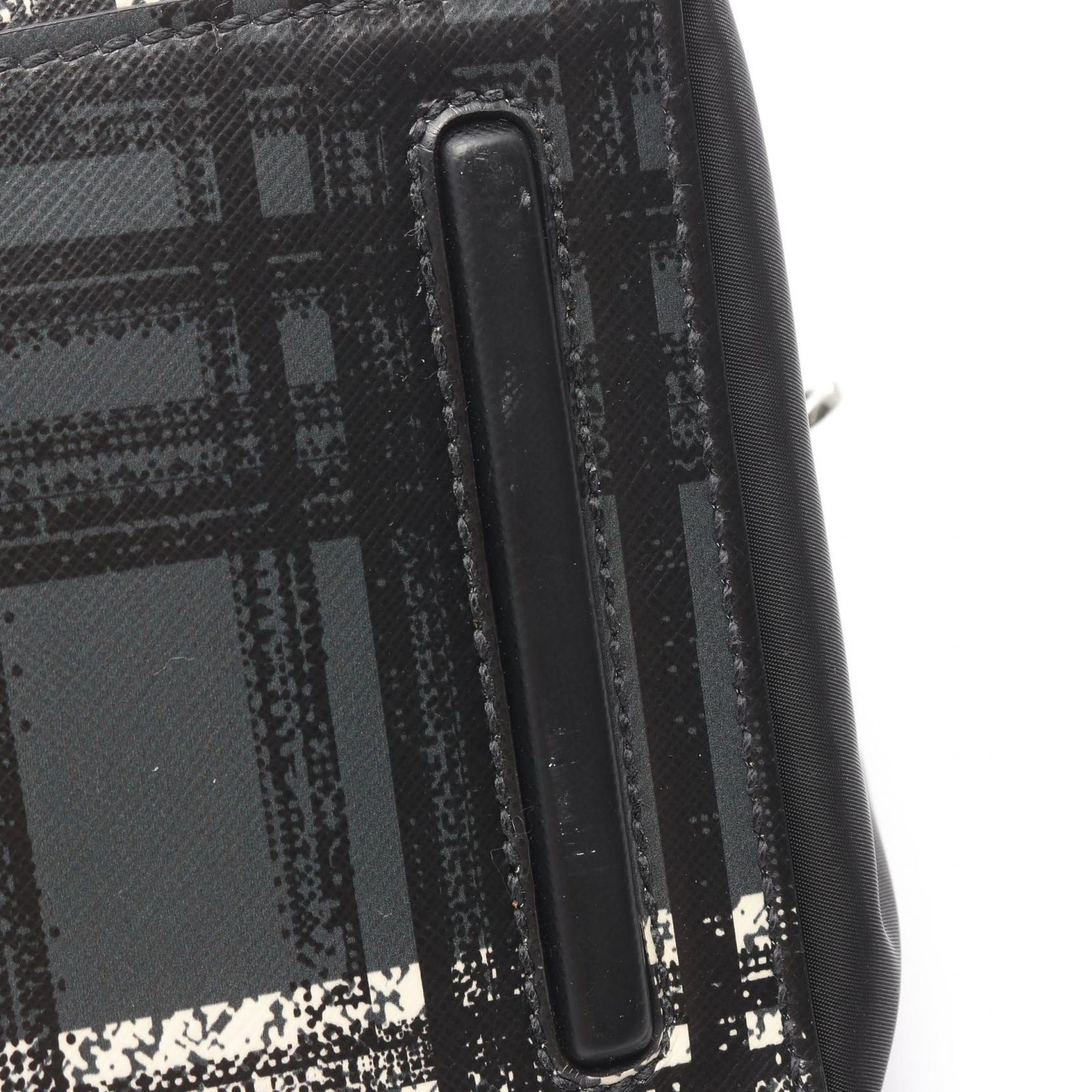 プラダ PRADA ハンドバッグ TESSUTO + SAFFIANO 2WAY ブラック ホワイト ナイロン サフィアーノレザー ハンドバッグ レディース Used B プラダ PRADA ハンドバッグ TESSUTO + SAFFIANO 2WAY ブラック ホワイト ナイロン サフィアーノレザー ハンドバッグ レディース Used B