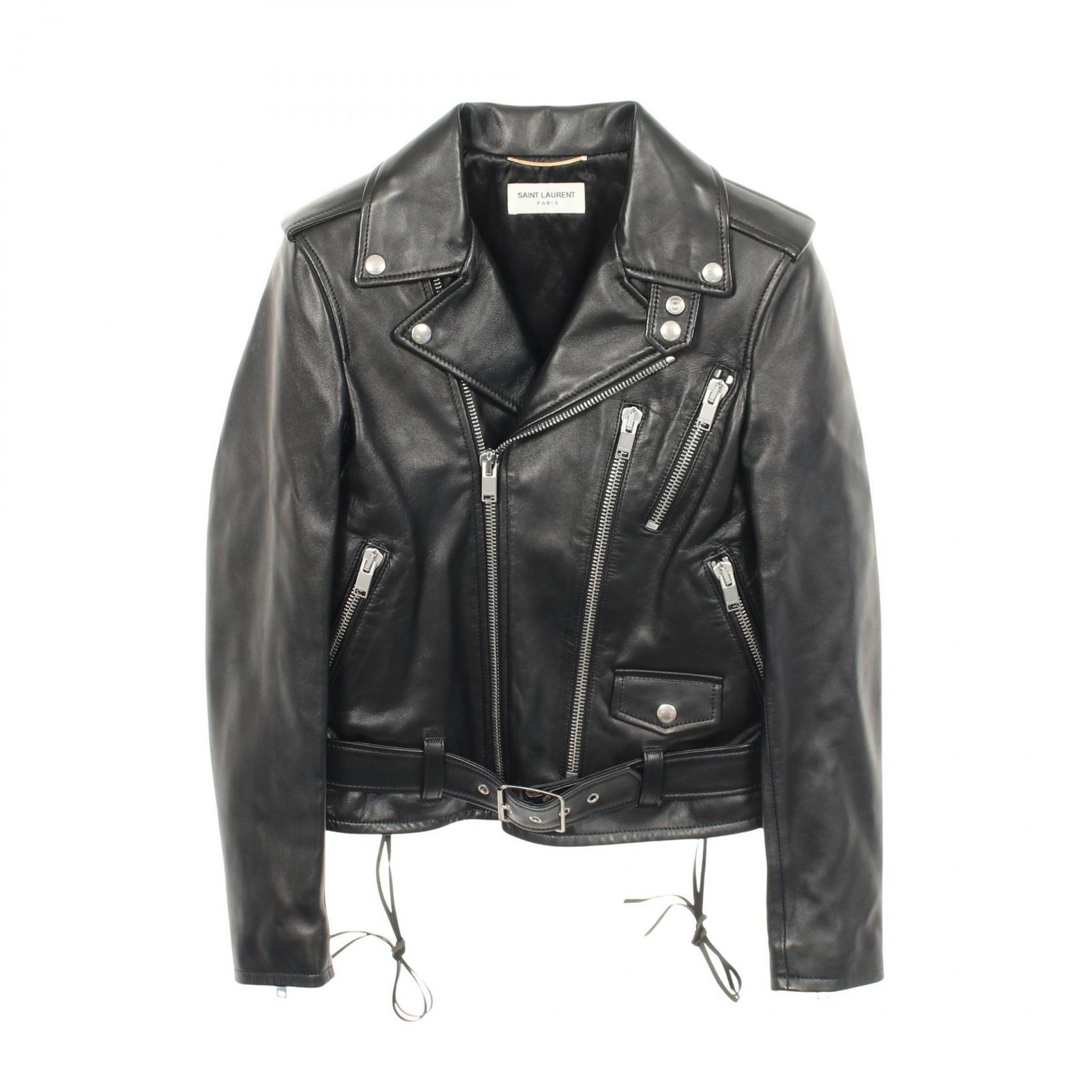 サンローランパリ SAINT LAURENT PARIS ライダースジャケット ダブル レザー ジャケット レディース Used A