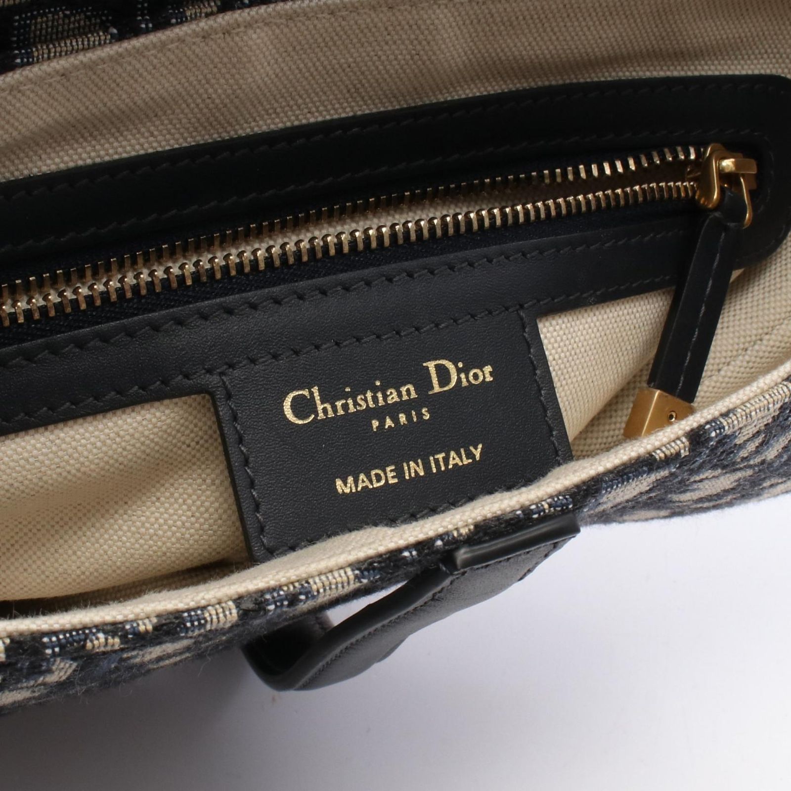 ディオール Dior ハンドバッグ SADDLE サドル オブリーク M0446CTZQ-M928 ネイビー キャンバス レザー オブリーク サドルバッグ レディース Used A