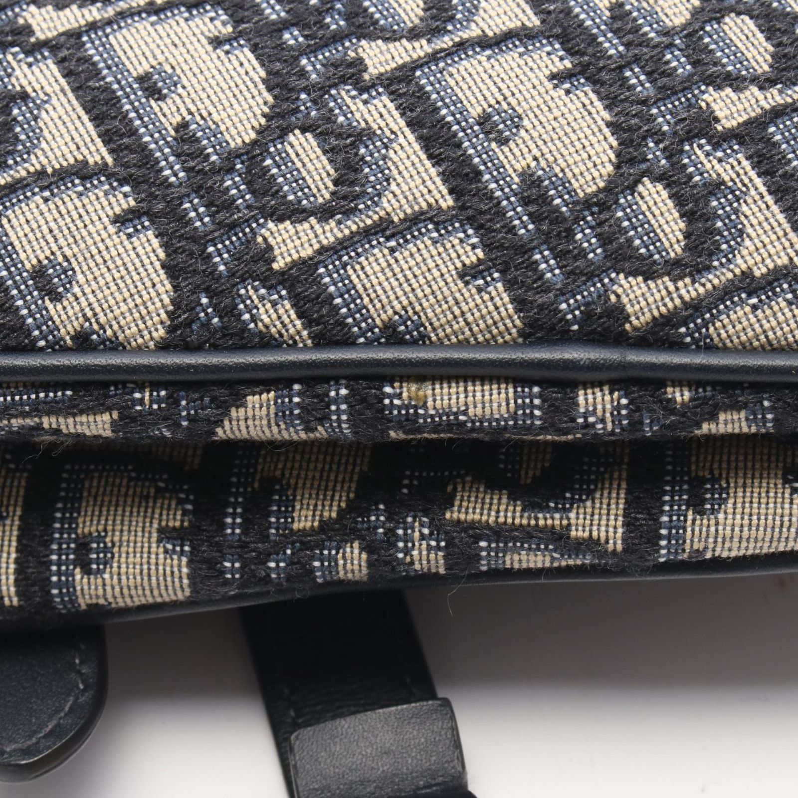 ディオール Dior ハンドバッグ SADDLE サドル オブリーク M0446CTZQ-M928 ネイビー キャンバス レザー オブリーク サドルバッグ レディース Used A