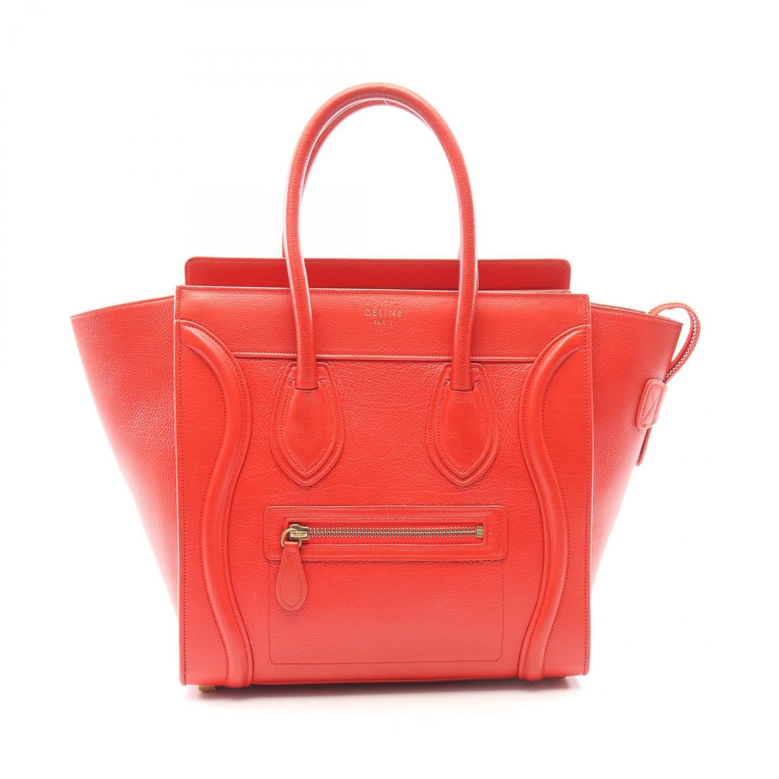 セリーヌ CELINE トートバッグ ラゲージ マイクロショッパー 167793 レッド レザー ラゲージ マイクロ ショッパー レディース Used B
