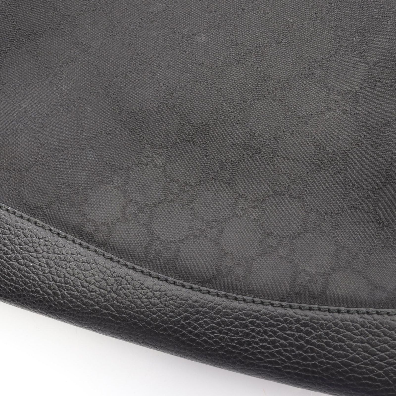 グッチ GUCCI ショルダーバッグ GG柄 374414 ブラック ナイロン レザー 