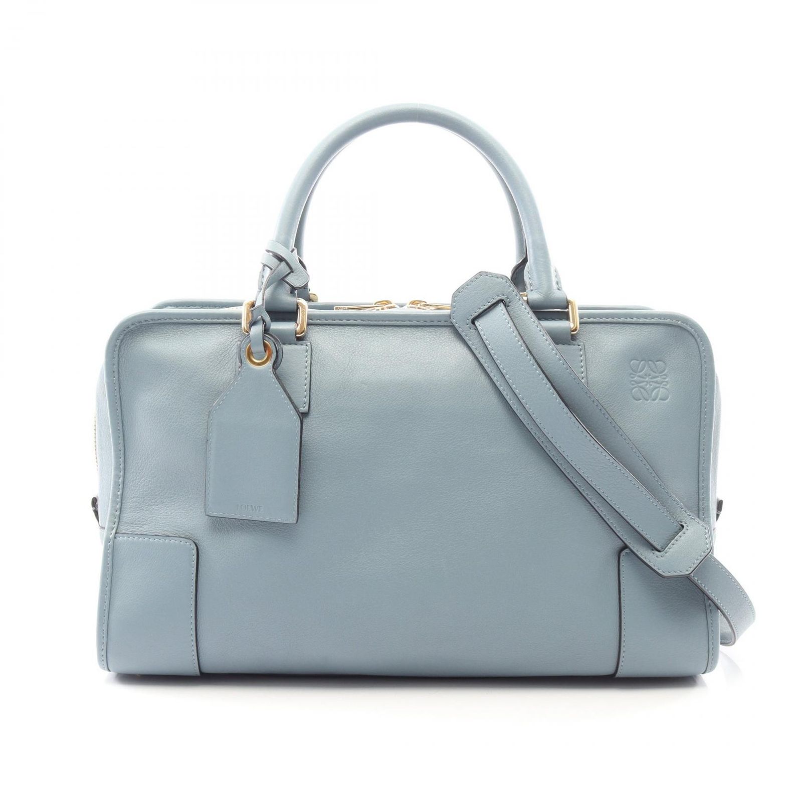 ロエベ LOEWE ハンドバッグ アマソナ36 2WAY ブルーグレー レザー アマソナ36 レディース Used A