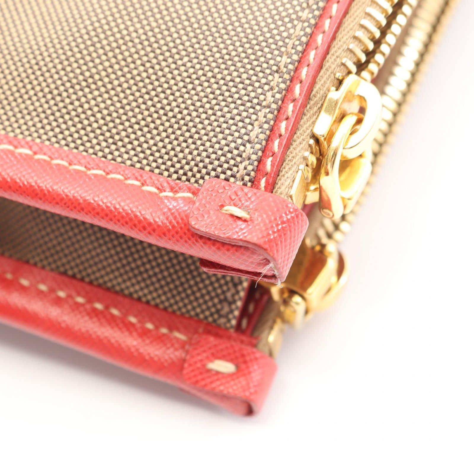 プラダ PRADA ハンドバッグ ロゴジャガード 2WAY BN2288 ベージュ/レッド キャンバス レザー ロゴジャガード 2wayトートバッグ レディース Used A プラダ PRADA ハンドバッグ ロゴジャガード 2WAY BN2288 ベージュ/レッド キャンバス レザー ロゴジャガード 2wayトートバッグ レディース Used A