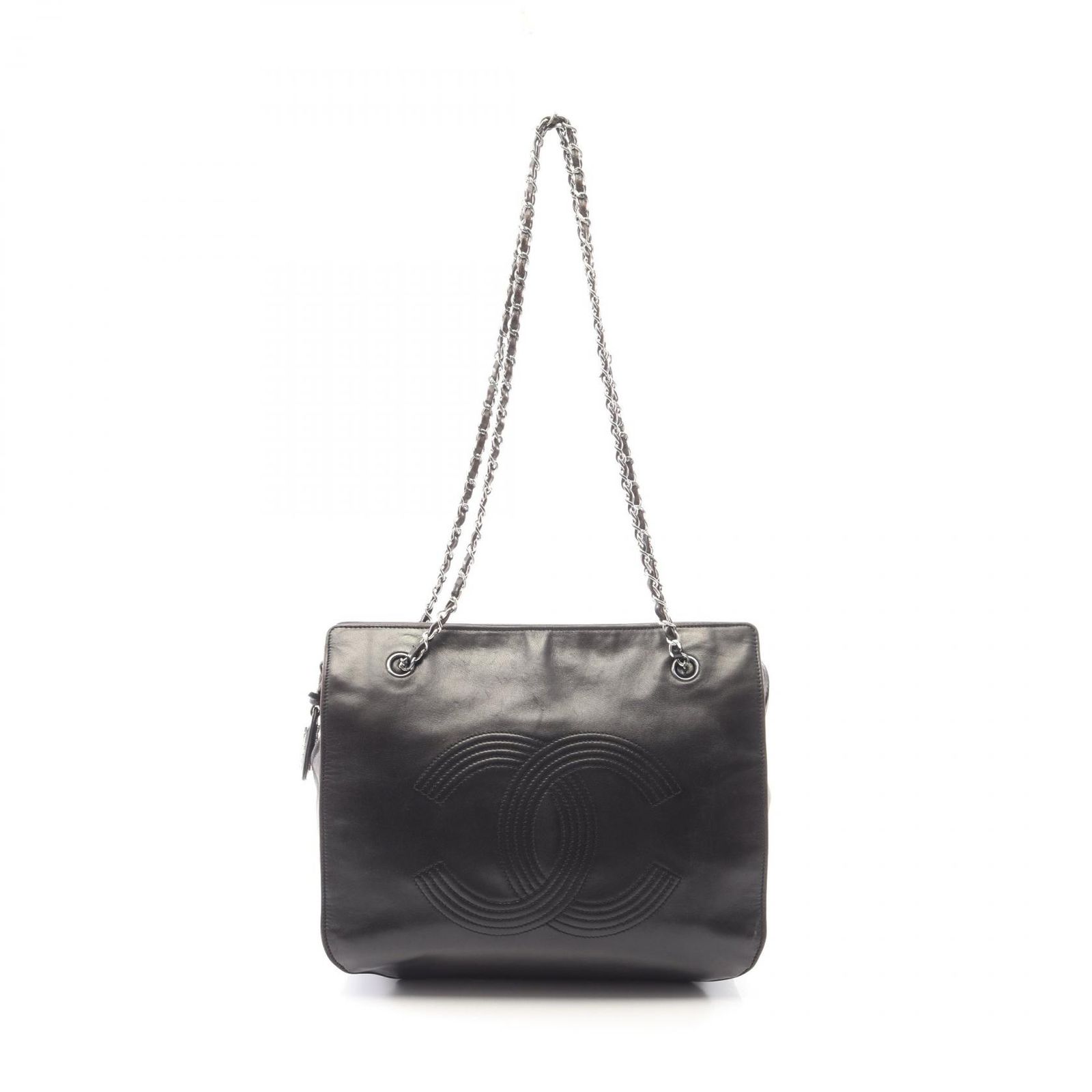 シャネル CHANEL ショルダーバッグ ココマーク ブラック ラムスキン(羊革) ココマーク チェーンショルダー レディース Used B
