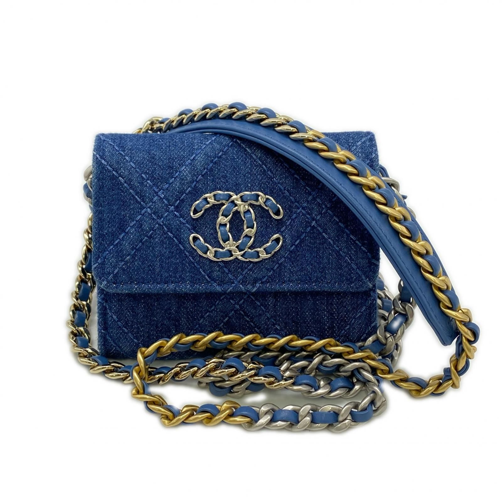 ☆3日以内返品可☆ 極美品 CHANEL シャネル シャネル19 デニム ミニ