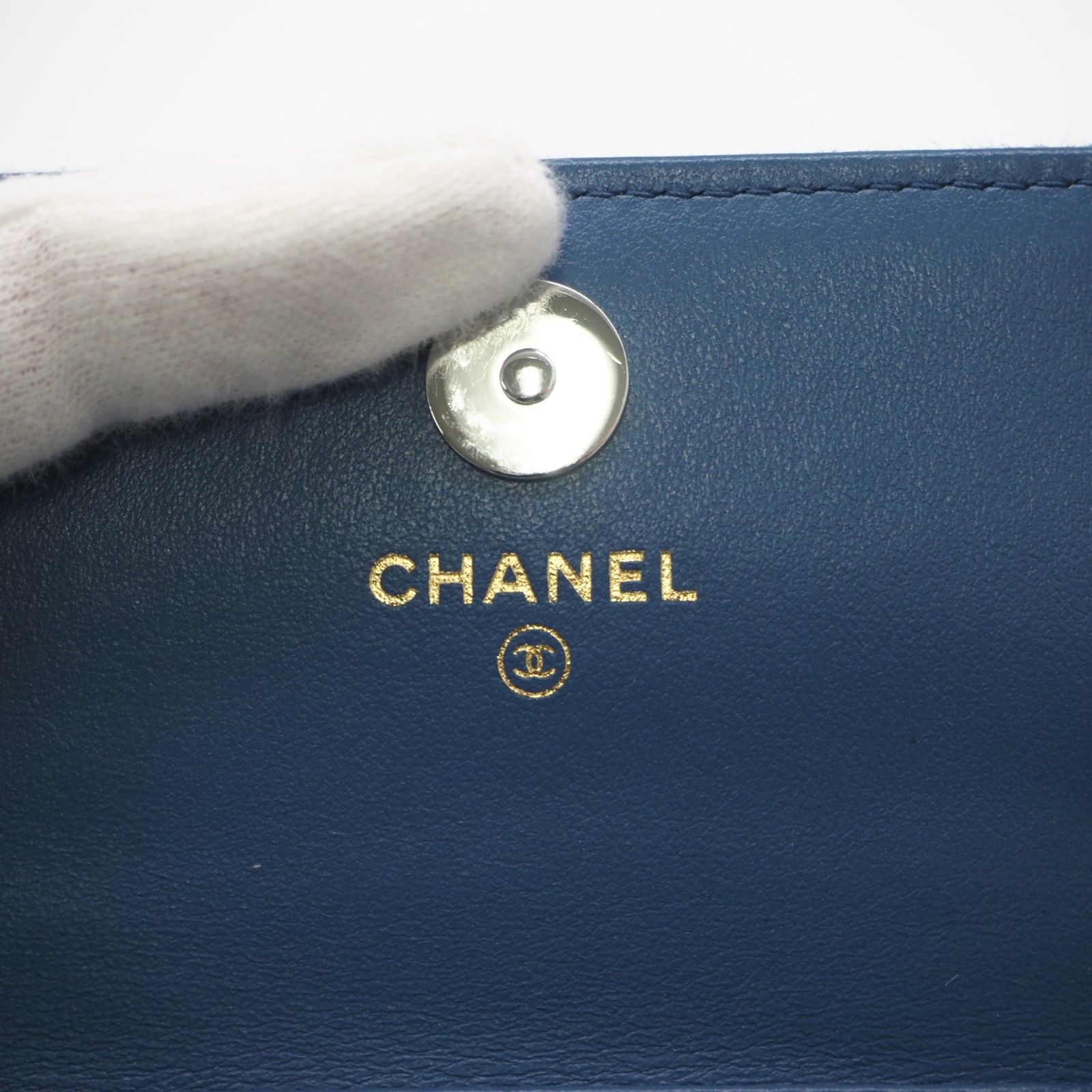 ★3日以内返品可★ 極美品 CHANEL シャネル シャネル19 デニム ミニ チェーンウォレット AP1787 ショルダーバッグ ブルー デニム レザー レディース CHANEL - ☆3日以内返品可☆ 極美品 CHANEL シャネル シャネル19