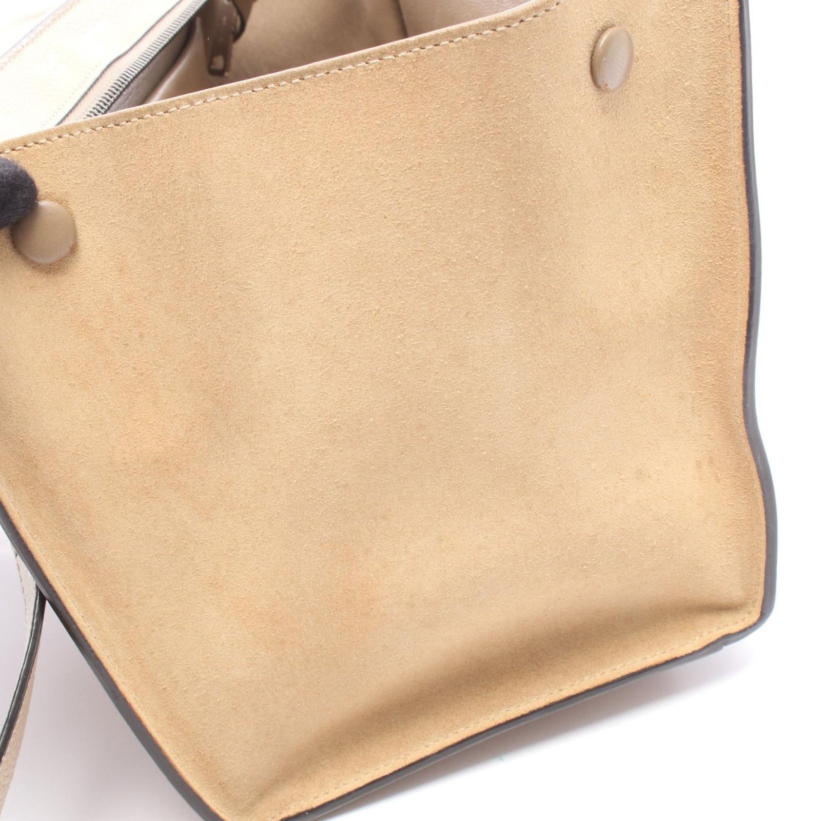 セリーヌ CELINE ハンドバッグ トラペーズ スモール 2WAY 174683 ベージュ レザー スウェード トラペーズ スモール レディース Used B
