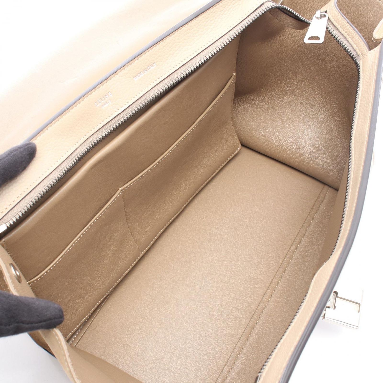 セリーヌ CELINE ハンドバッグ トラペーズ スモール 2WAY 174683 ベージュ レザー スウェード トラペーズ スモール レディース Used B
