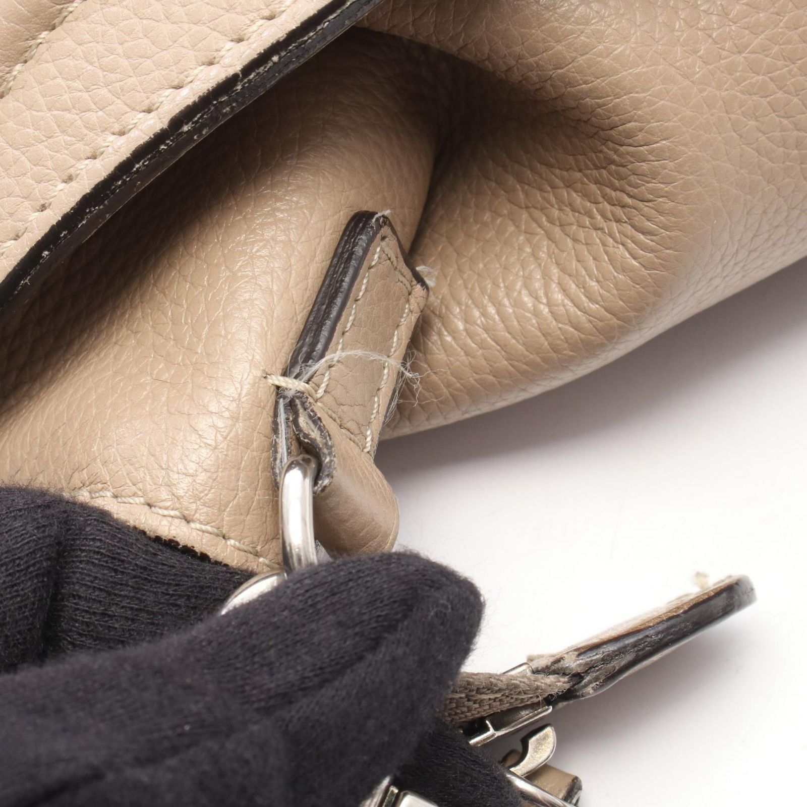 セリーヌ CELINE ハンドバッグ ラゲージ ナノショッパー 2WAY 168243 グレージュ レザー ラゲージ ナノ ショッパー レディース Used B