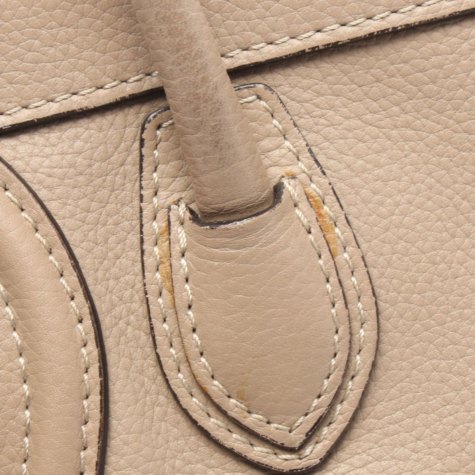 セリーヌ CELINE ハンドバッグ ラゲージ ナノショッパー 2WAY 168243 グレージュ レザー ラゲージ ナノ ショッパー レディース Used B