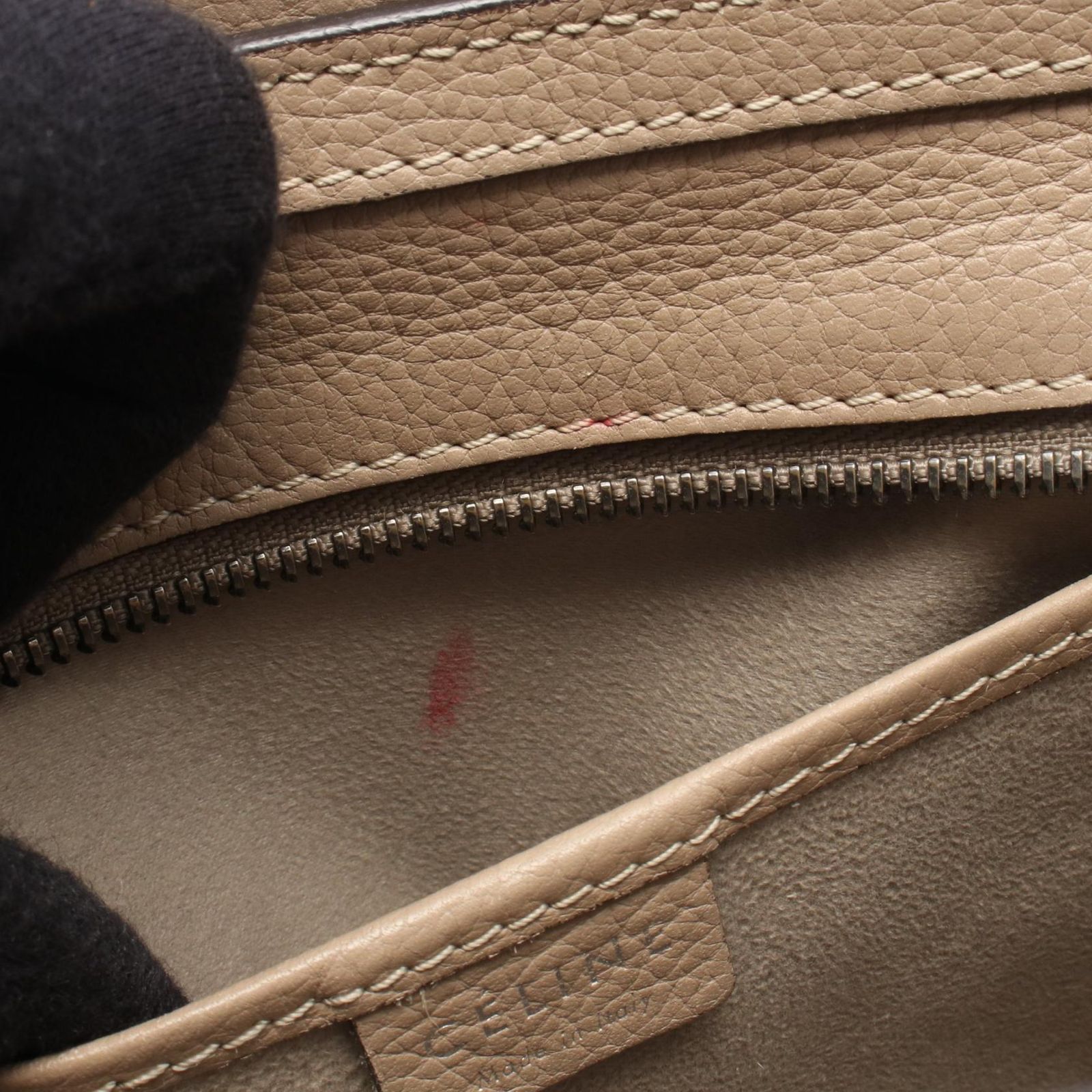 セリーヌ CELINE ハンドバッグ ラゲージ ナノショッパー 2WAY 168243 グレージュ レザー ラゲージ ナノ ショッパー レディース Used B