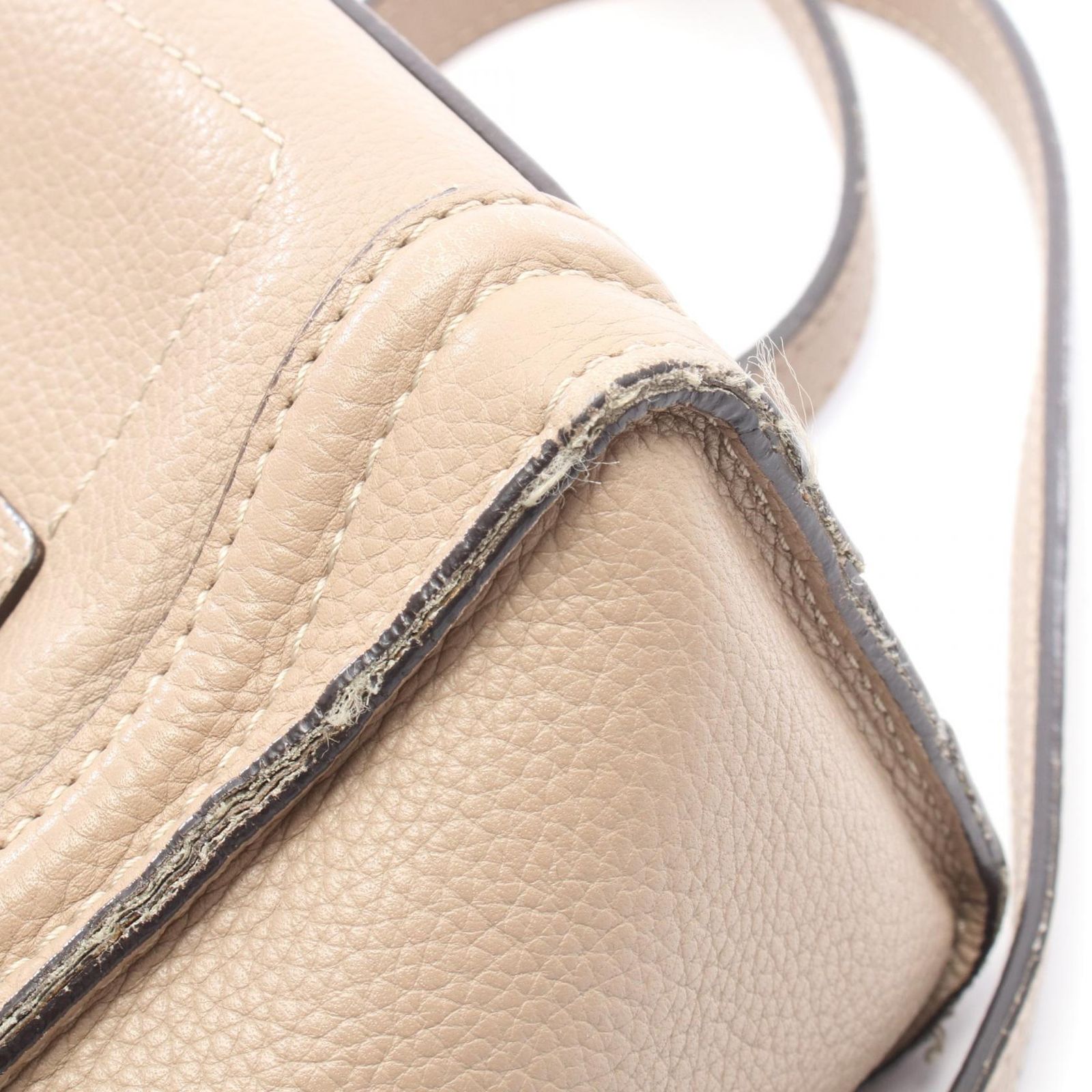 セリーヌ CELINE ハンドバッグ ラゲージ ナノショッパー 2WAY 168243 グレージュ レザー ラゲージ ナノ ショッパー レディース Used B