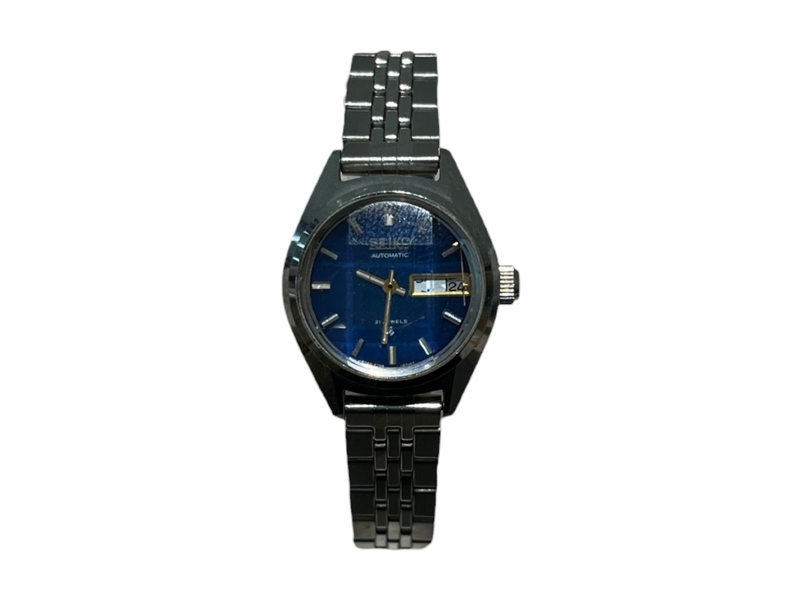 SEIKO (セイコー) 腕時計 automatic オートマチック 自動巻き 2706-0170 シルバー×ブルー レディース/199