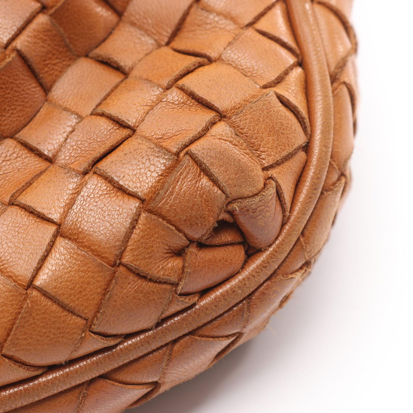 ボッテガヴェネタ BOTTEGA VENETA ショルダーバッグ イントレチャート ブラウン レザー ショルダーバッグ レディース Used B