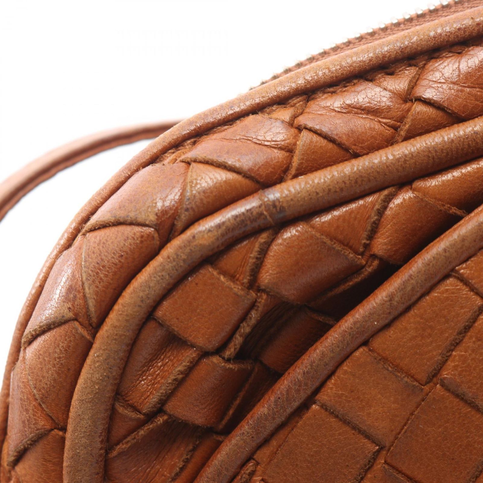 ボッテガヴェネタ BOTTEGA VENETA ショルダーバッグ イントレチャート ブラウン レザー ショルダーバッグ レディース Used B