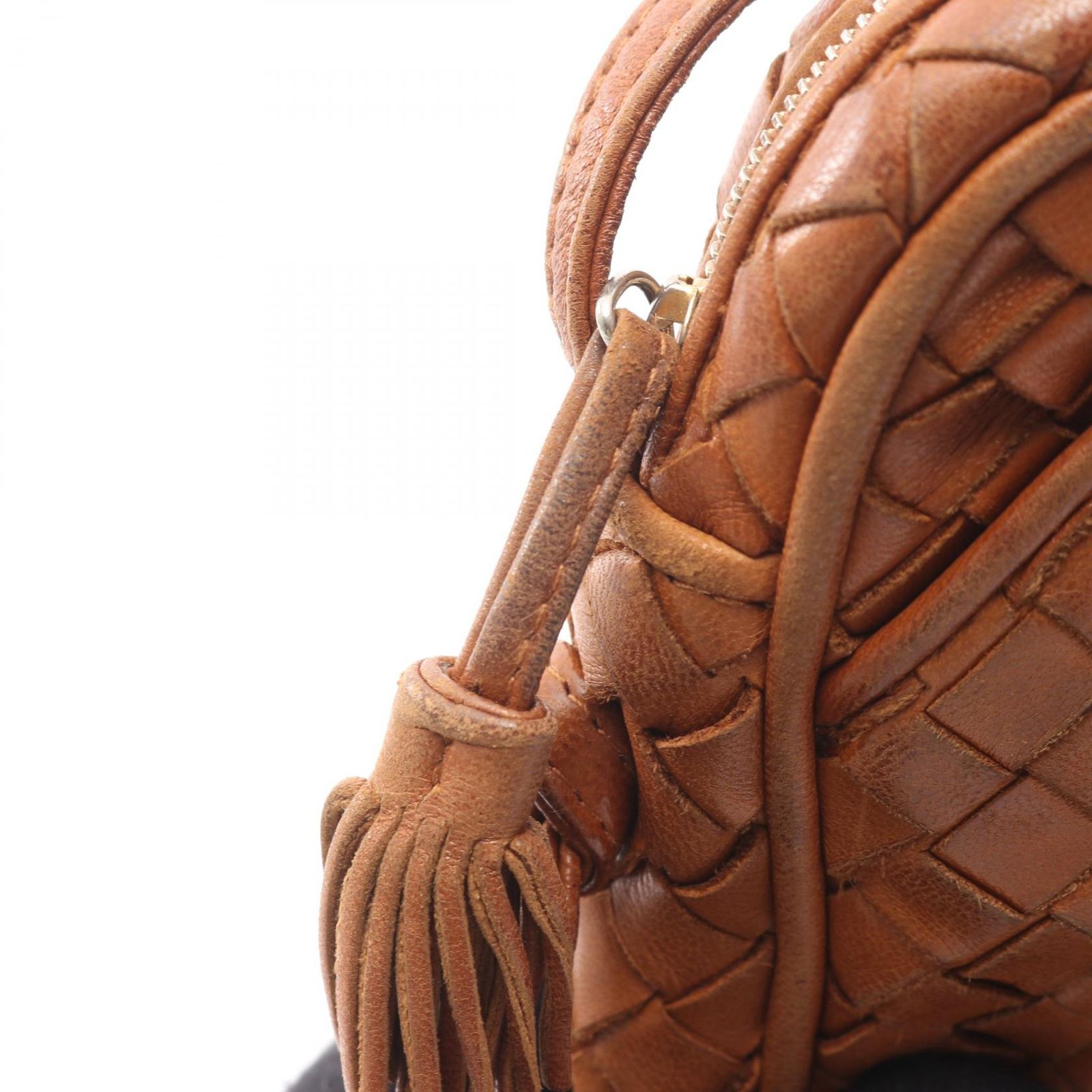 ボッテガヴェネタ BOTTEGA VENETA ショルダーバッグ イントレチャート ブラウン レザー ショルダーバッグ レディース Used B