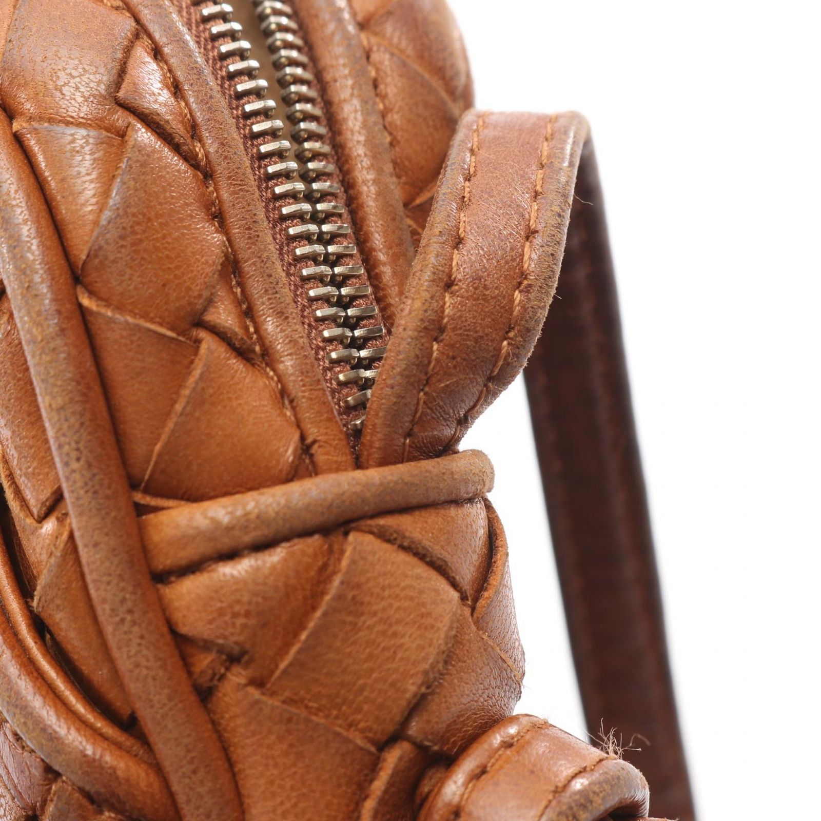 ボッテガヴェネタ BOTTEGA VENETA ショルダーバッグ イントレチャート ブラウン レザー ショルダーバッグ レディース Used B