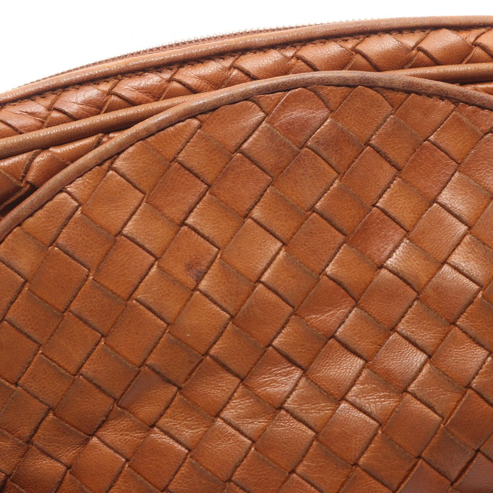 ボッテガヴェネタ BOTTEGA VENETA ショルダーバッグ イントレチャート ブラウン レザー ショルダーバッグ レディース Used B