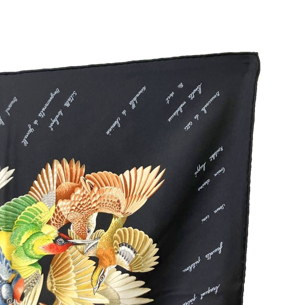 エルメス HERMES カレ90 L'INTRUS 侵入者 スカーフ シルク ブラック