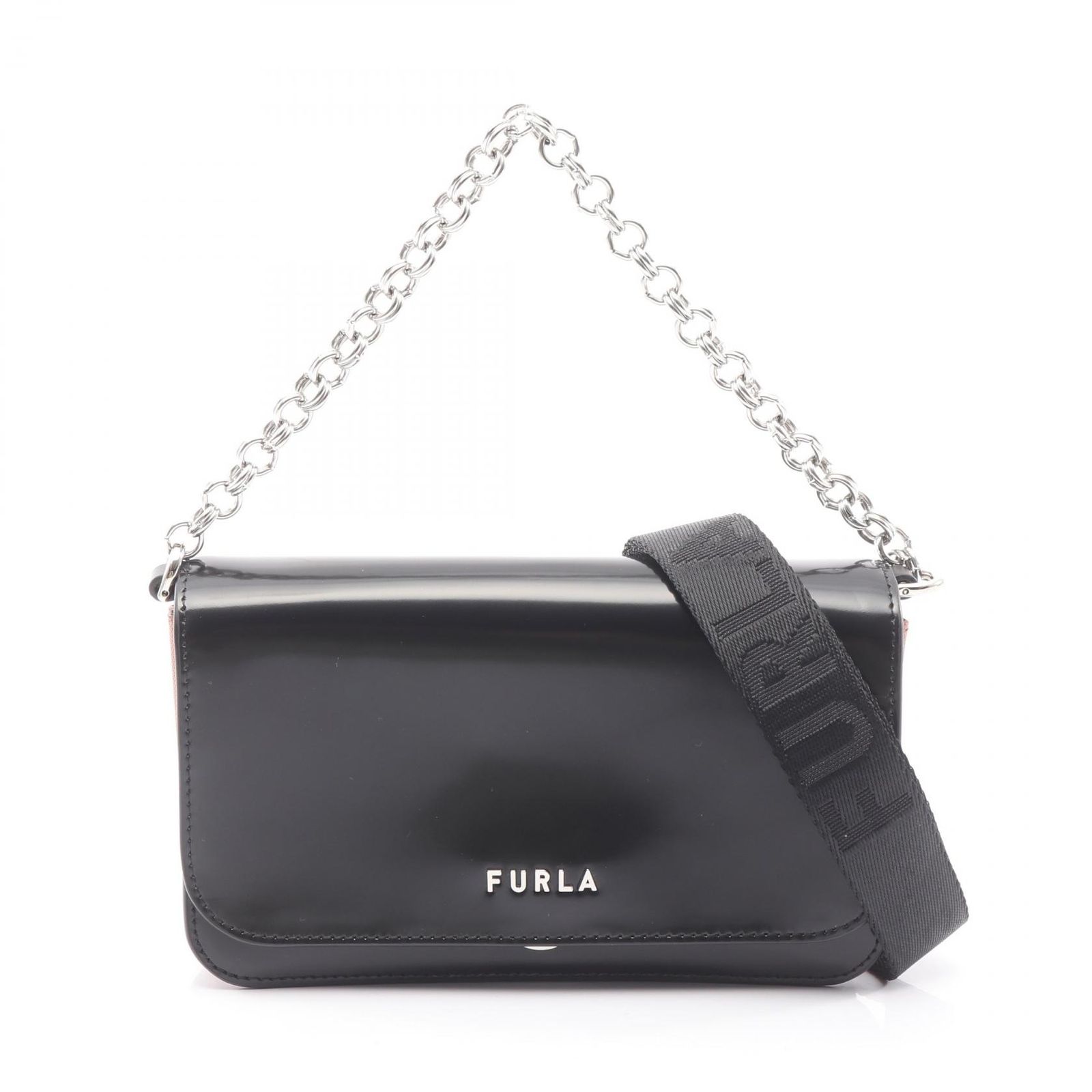 フルラ Furla ハンドバッグ スプレンディダ 2WAY ブラック レザー ハンドバッグ レディース Used A