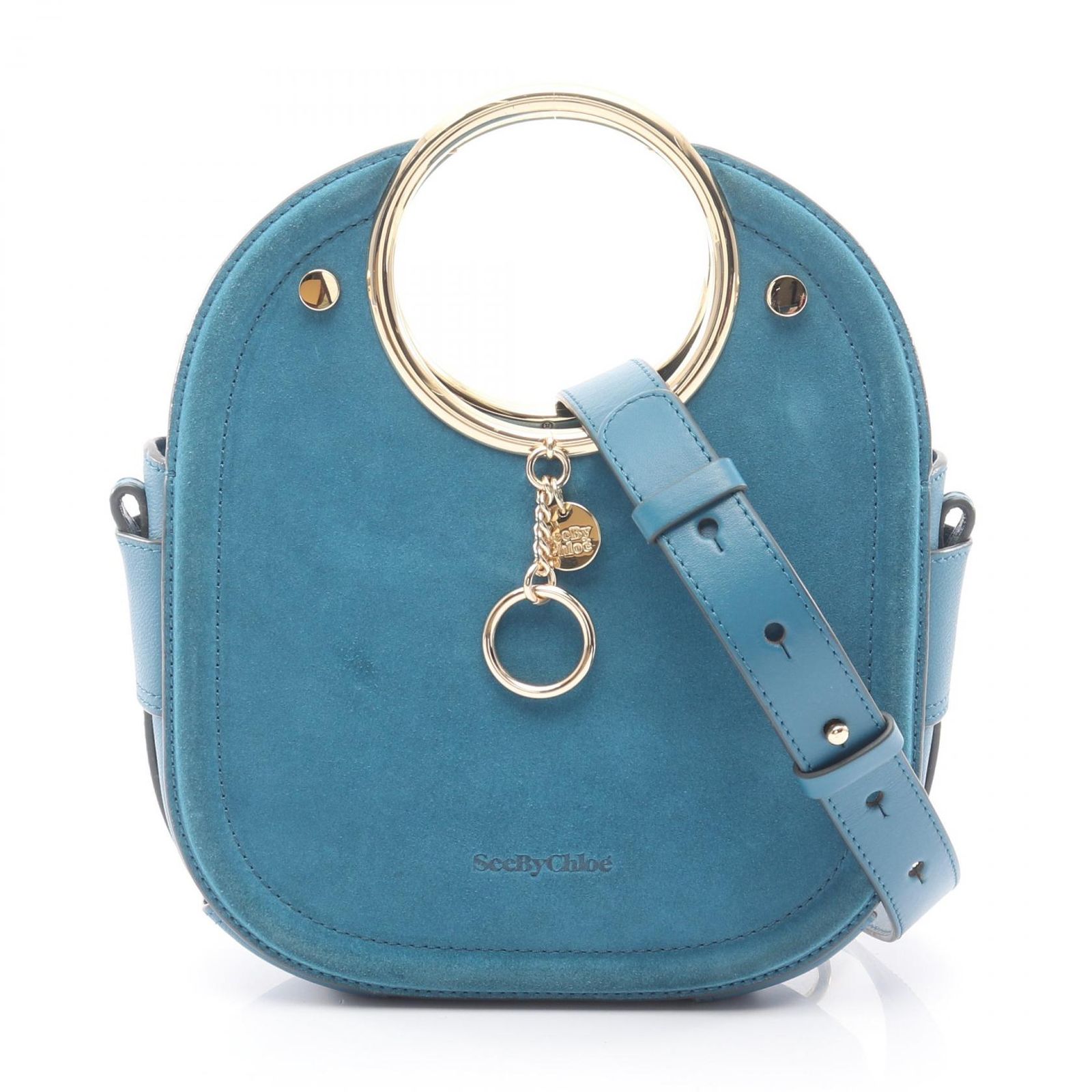 シーバイクロエ SEE BY CHLOE ハンドバッグ MARA 2WAY ブルー スウェード 2wayショルダー レディース Used B