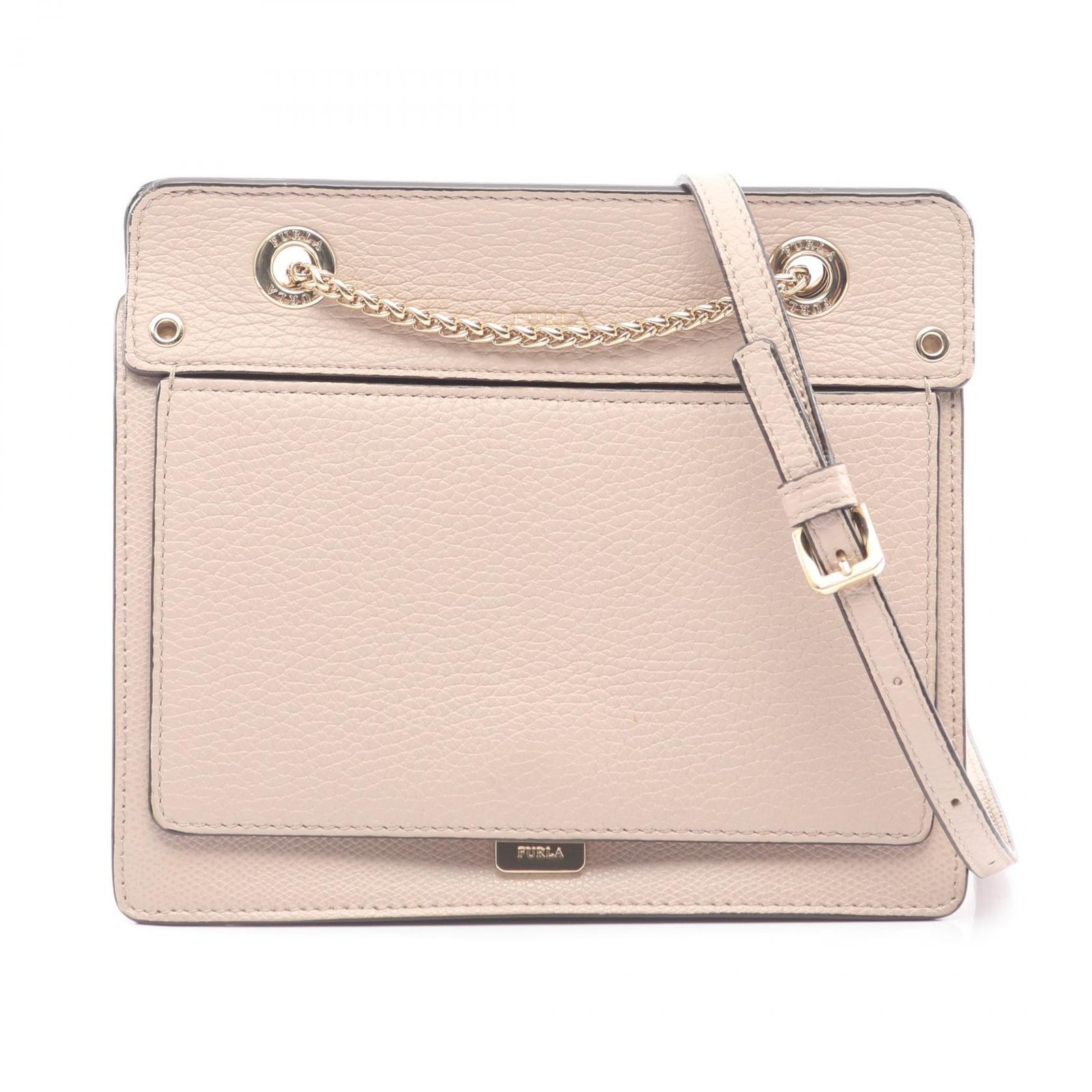 フルラ Furla ショルダーバッグ LIKE S ライク グレーベージュ レザー LIKE チェーンショルダー レディース Used A