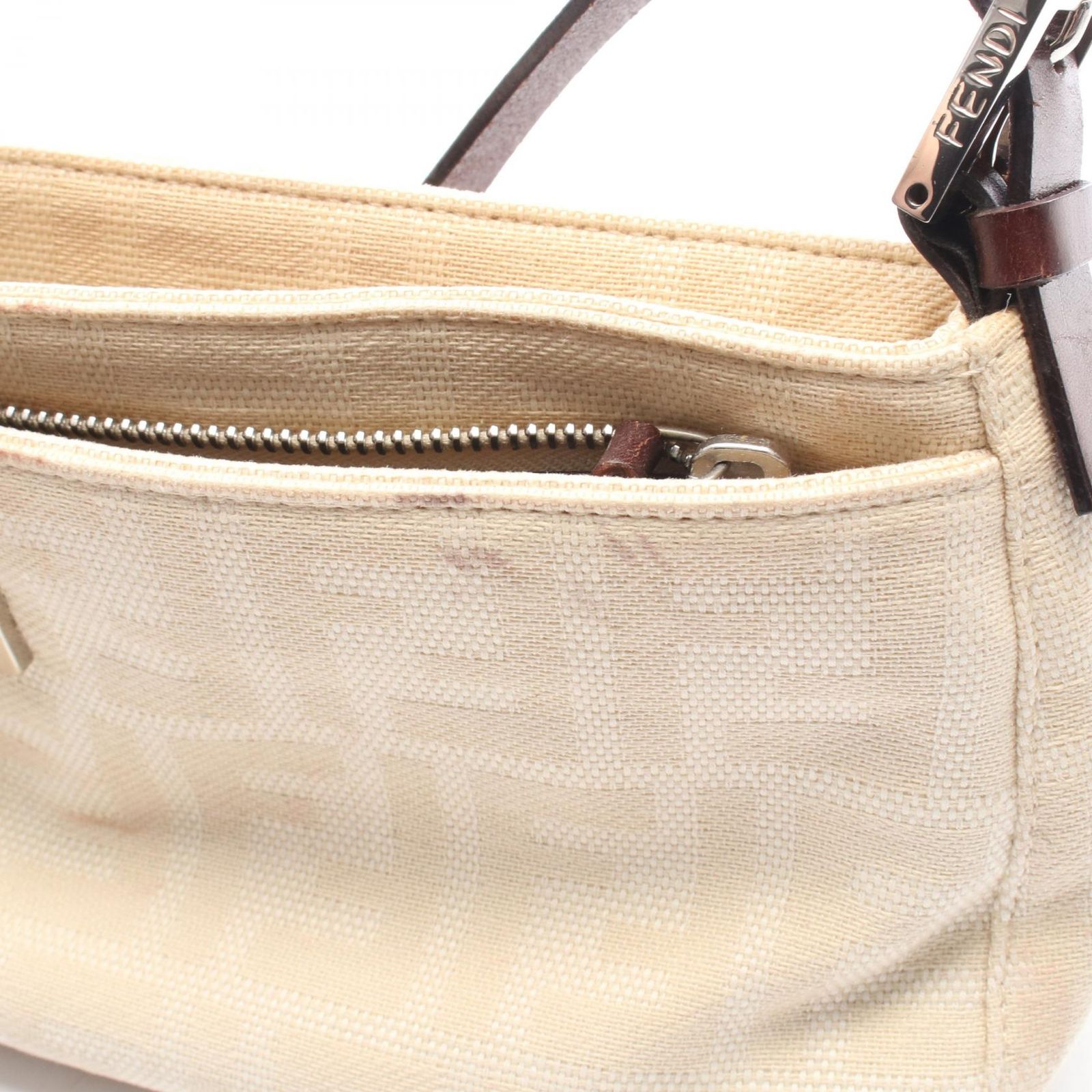 フェンディ FENDI ズッカ マンマバケット スクエア カバン 肩掛け ショルダーバッグ キャンバス ベージュ FENDI（フェンディ） ズッカ マンマバケット ショルダーバッグ