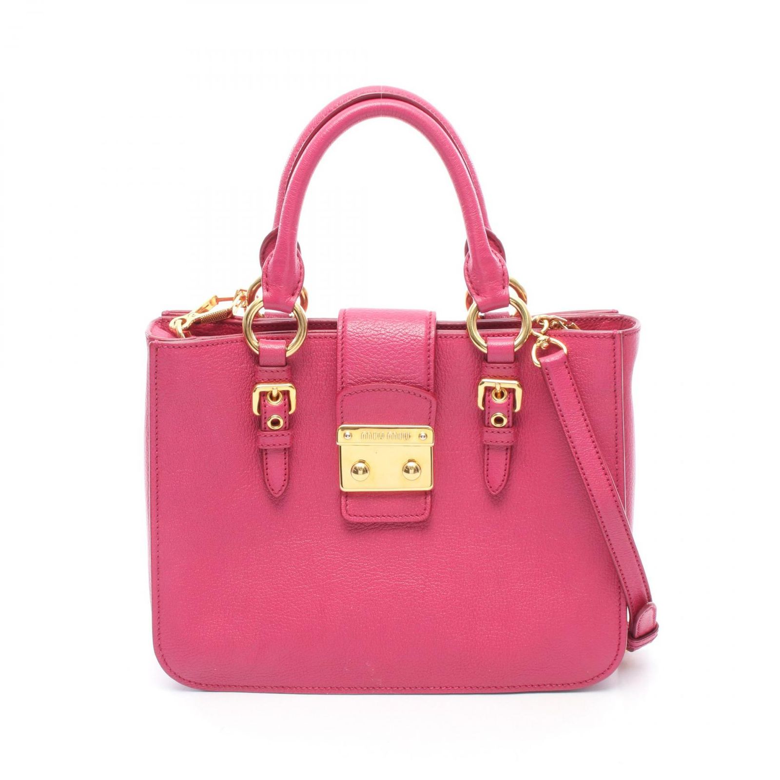 ミュウ ミュウ Miu Miu ハンドバッグ マドラス 2WAY ピンク レザー マドラス 2wayショルダー レディース Used B