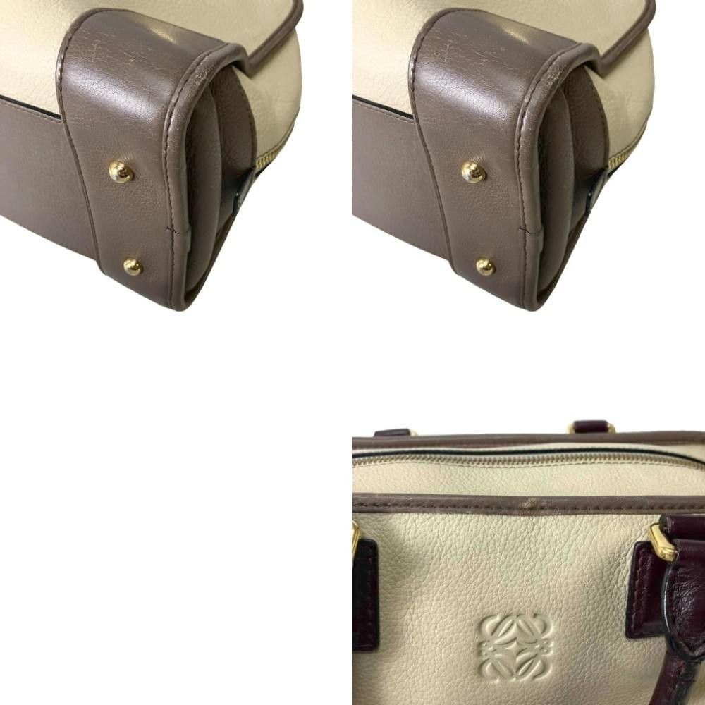 ロエベ LOEWE アマソナ28 トリコロール ハンドバッグ 皮革 ベージュ ロエベ LOEWE アマソナ28 トリコロール ハンドバッグ 皮革 ベージュ
