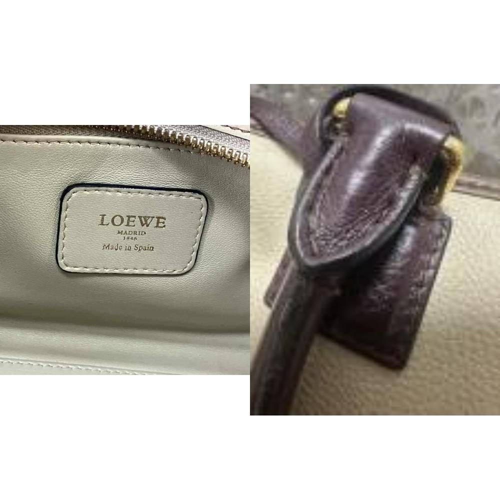 ロエベ LOEWE アマソナ28 トリコロール ハンドバッグ 皮革 ベージュ ロエベ LOEWE アマソナ28 トリコロール ハンドバッグ 皮革 ベージュ