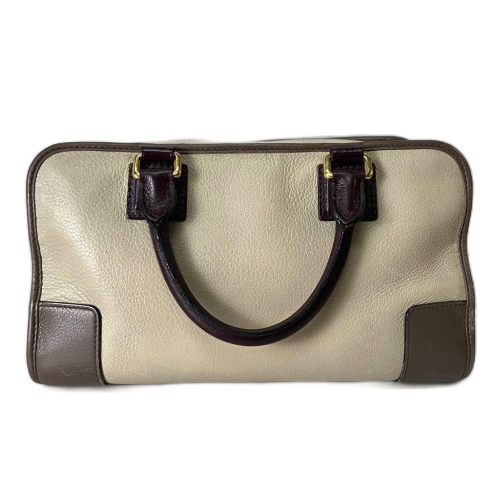 ロエベ LOEWE アマソナ28 トリコロール ハンドバッグ 皮革 ベージュ ロエベ LOEWE アマソナ28 トリコロール ハンドバッグ 皮革 ベージュ
