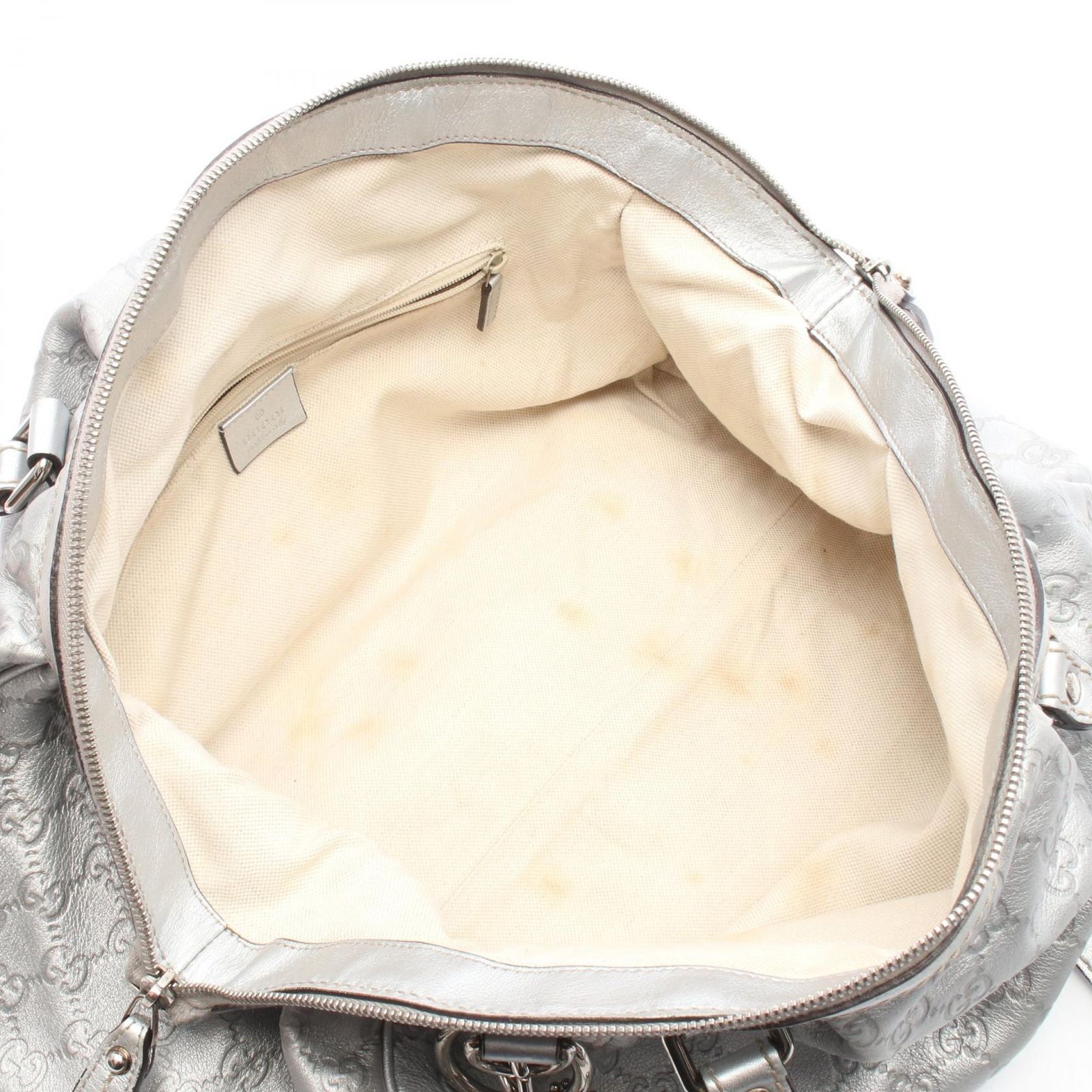 グッチ GUCCI ハンドバッグ スーキー グッチシマ 2WAY 223974 シルバー レザー スーキー 2wayショルダー レディース Used B