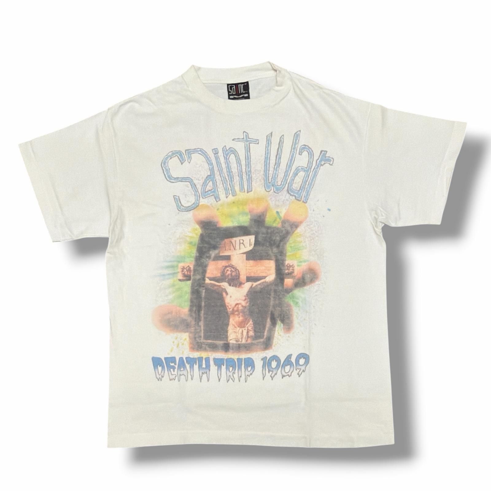 参考上代26800円 SAINT MICHAEL SS TEE / SAINT WAR 半袖Tシャツ カットソー セントウォー セントマイケル SM-YS8-0000-007 ホワイト M （15222M） 17,100円
