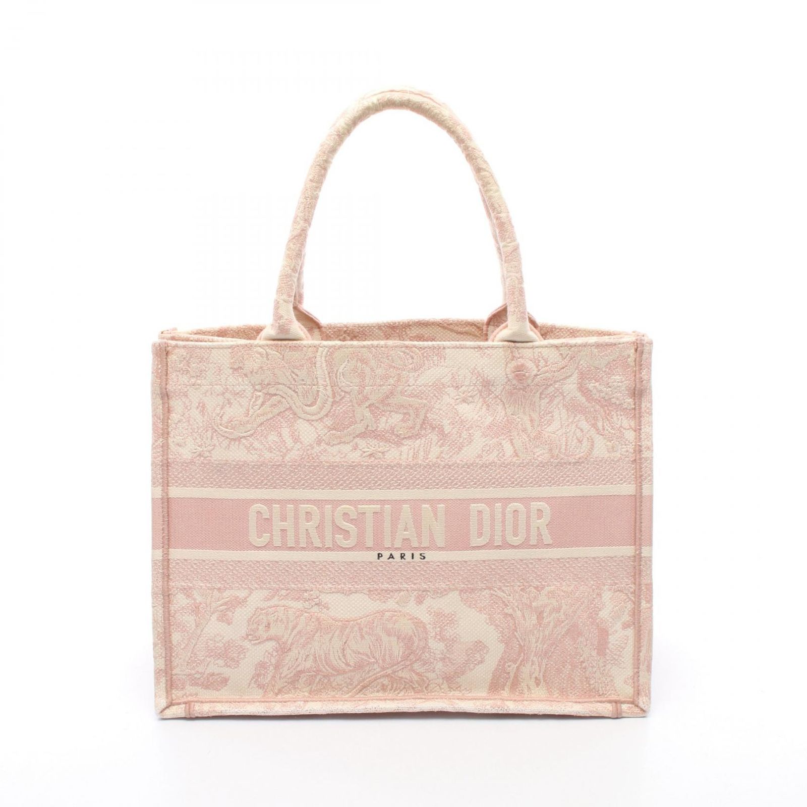 ディオール Dior トートバッグ BOOK TOTE ブックトート ミディアム M1296ZTDT-M311 ピンク/アイボリー キャンバス ブックトート ミディアム レディース Used A