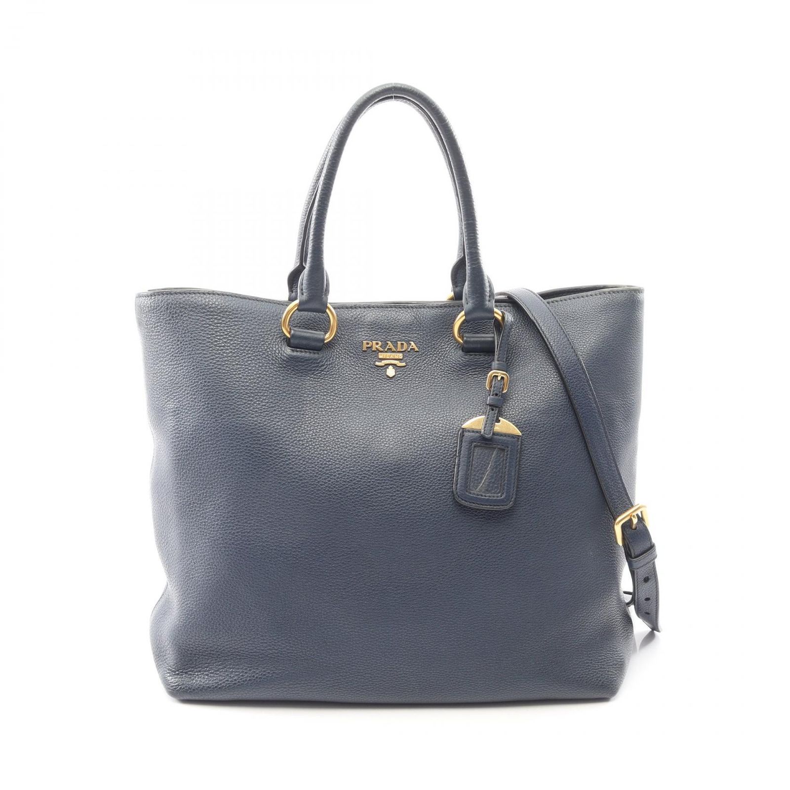 プラダ PRADA トートバッグ VITELLO PHENIX 2WAY 1BG865 ネイビー レザー 2wayトート レディース Used A
