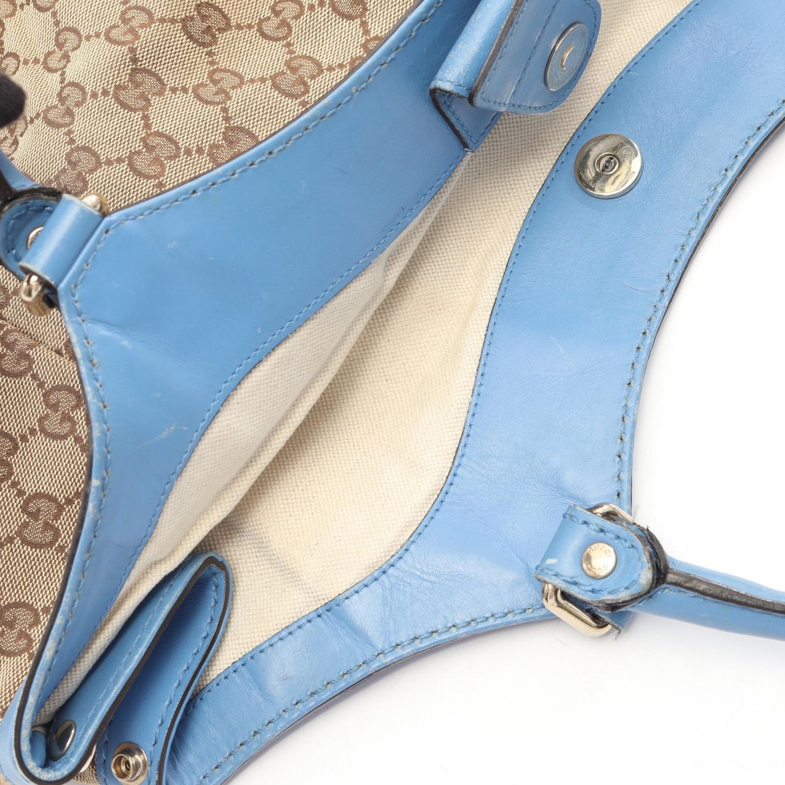 グッチ GUCCI ショルダーバッグ スーキー GGキャンバス 211943 ベージュ/ライトブルー キャンバス レザー スーキー トートバッグ レディース Used B グッチ GUCCI ショルダーバッグ スーキー GGキャンバス 211943 ベージュ/ライトブルー キャンバス レザー スーキー トートバッグ レディース Used B