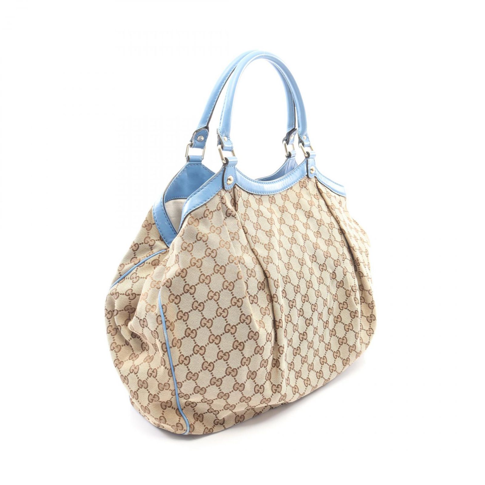 グッチ GUCCI ショルダーバッグ スーキー GGキャンバス 211943 ベージュ/ライトブルー キャンバス レザー スーキー トートバッグ レディース Used B グッチ GUCCI ショルダーバッグ スーキー GGキャンバス 211943 ベージュ/ライトブルー キャンバス レザー スーキー トートバッグ レディース Used B