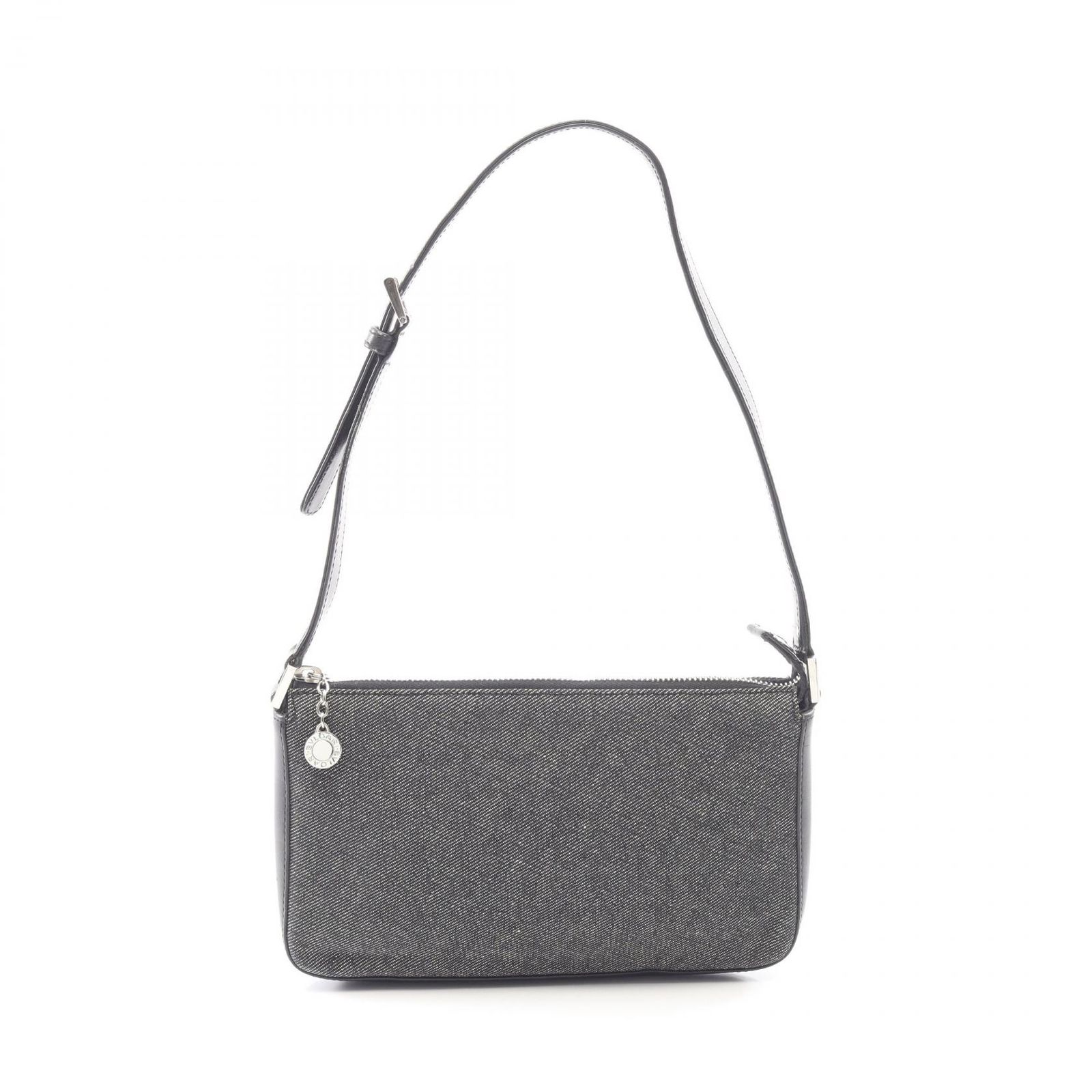 ブルガリ BVLGARI ショルダーバッグ ロゴマニア ブラック/アイボリー キャンバス レザー ロゴマニア ワンショルダー レディース Used B