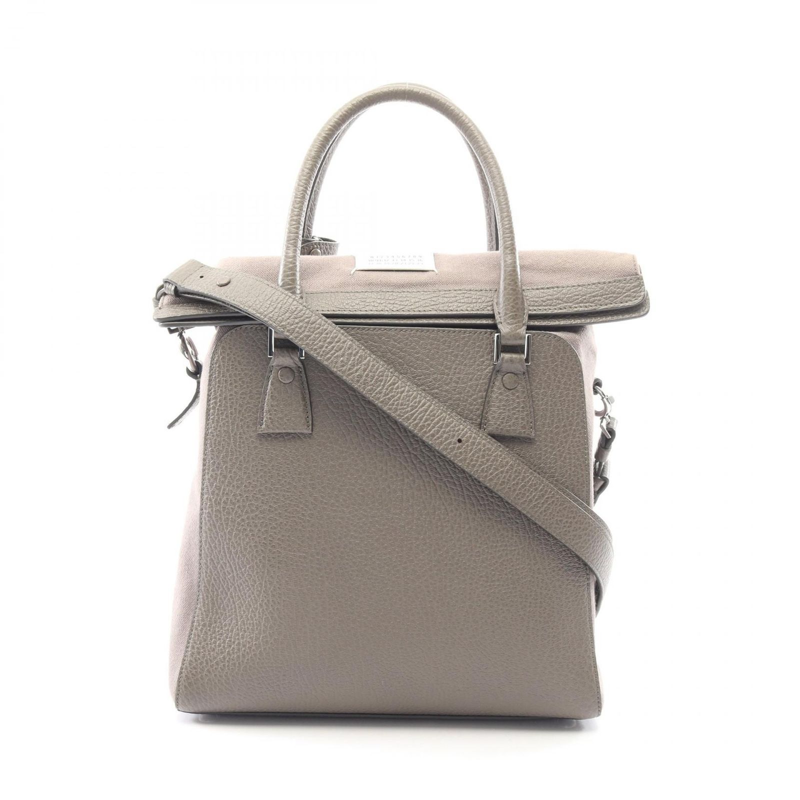 メゾンマルジェラ11 Maison Margiela 11 トートバッグ 5AC 2WAY SB1WA0013 グレー キャンバス レザー 5AC 2wayショルダー レディース Used A