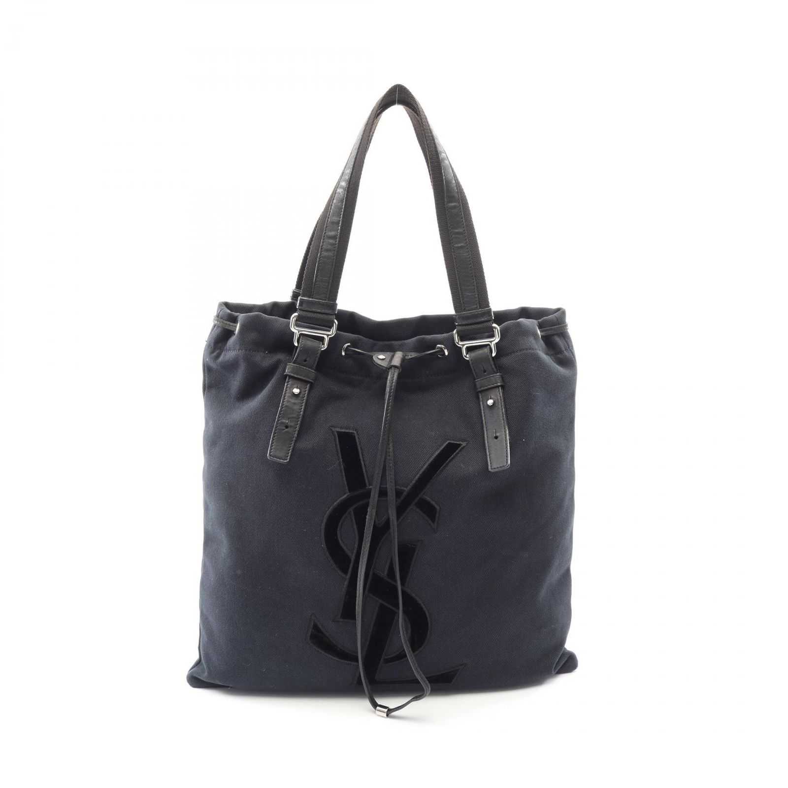 イヴサンローランリヴゴーシュ Yves Saint Laurent rive gauche トートバッグ カハラ 121631 ブラック キャンバス レザー カハラ トート レディース Used B